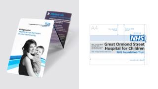 NHS logo guidance and an NHS flyer