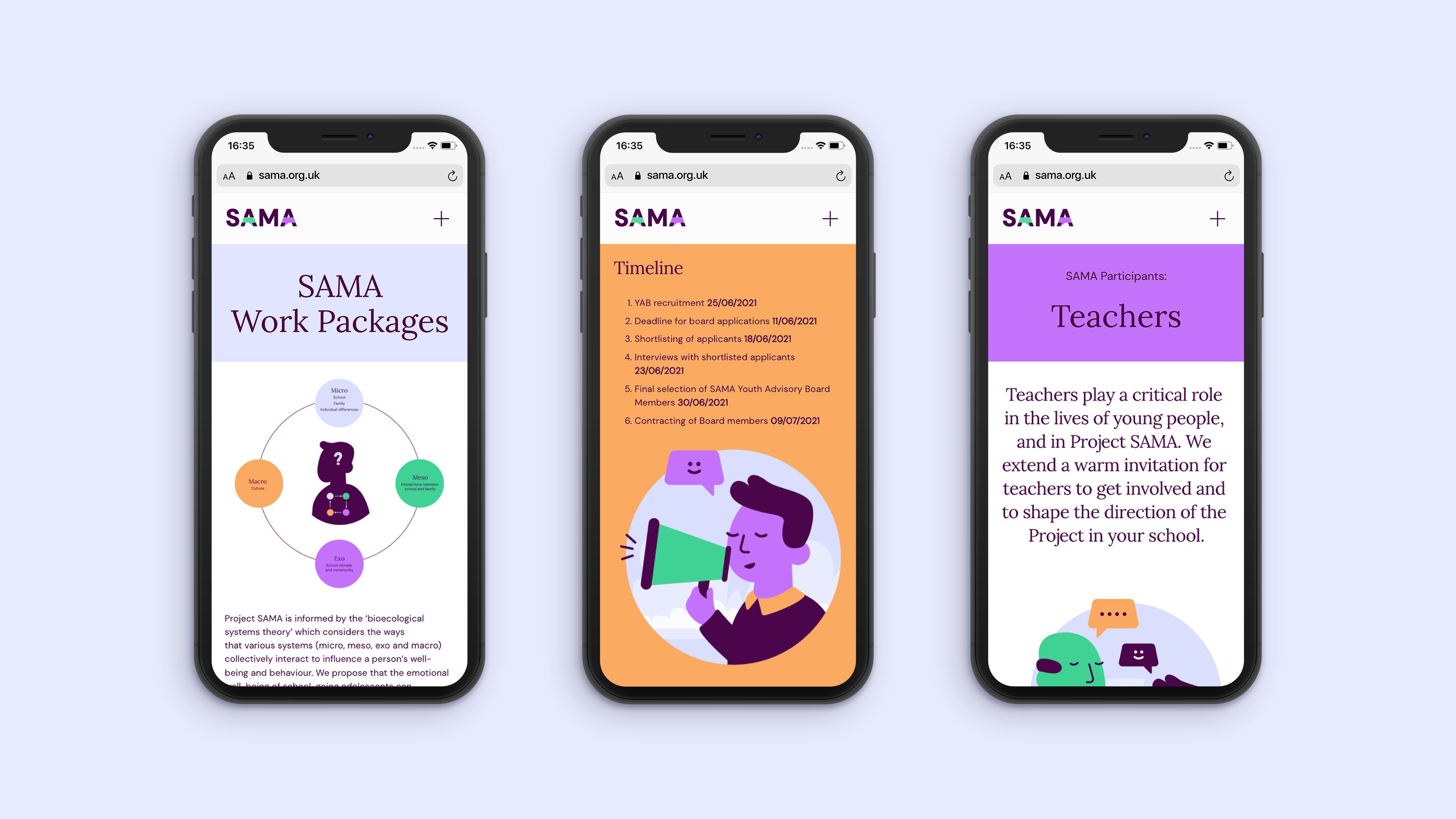 SAMA mobile web designs