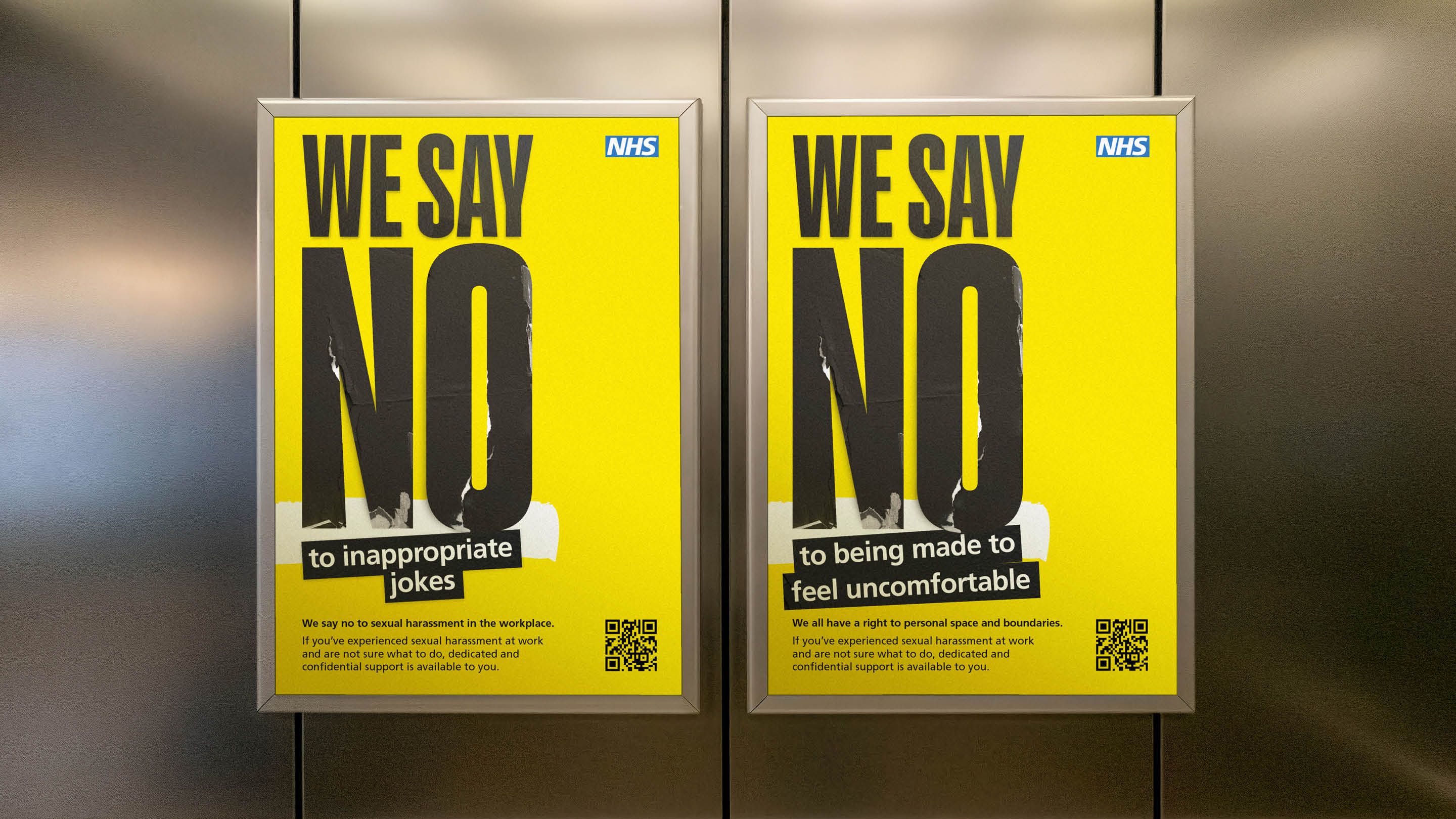 Posters showing alternative subtext for the We Say No campaign