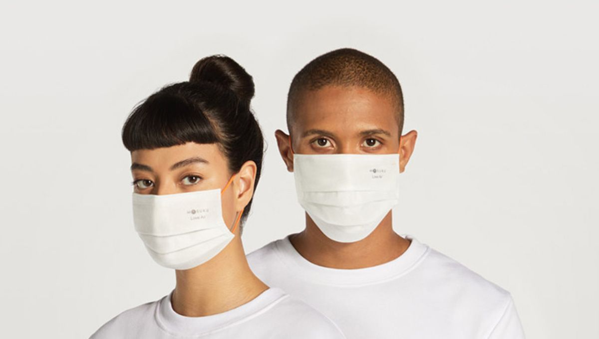 Couple wearing face masks