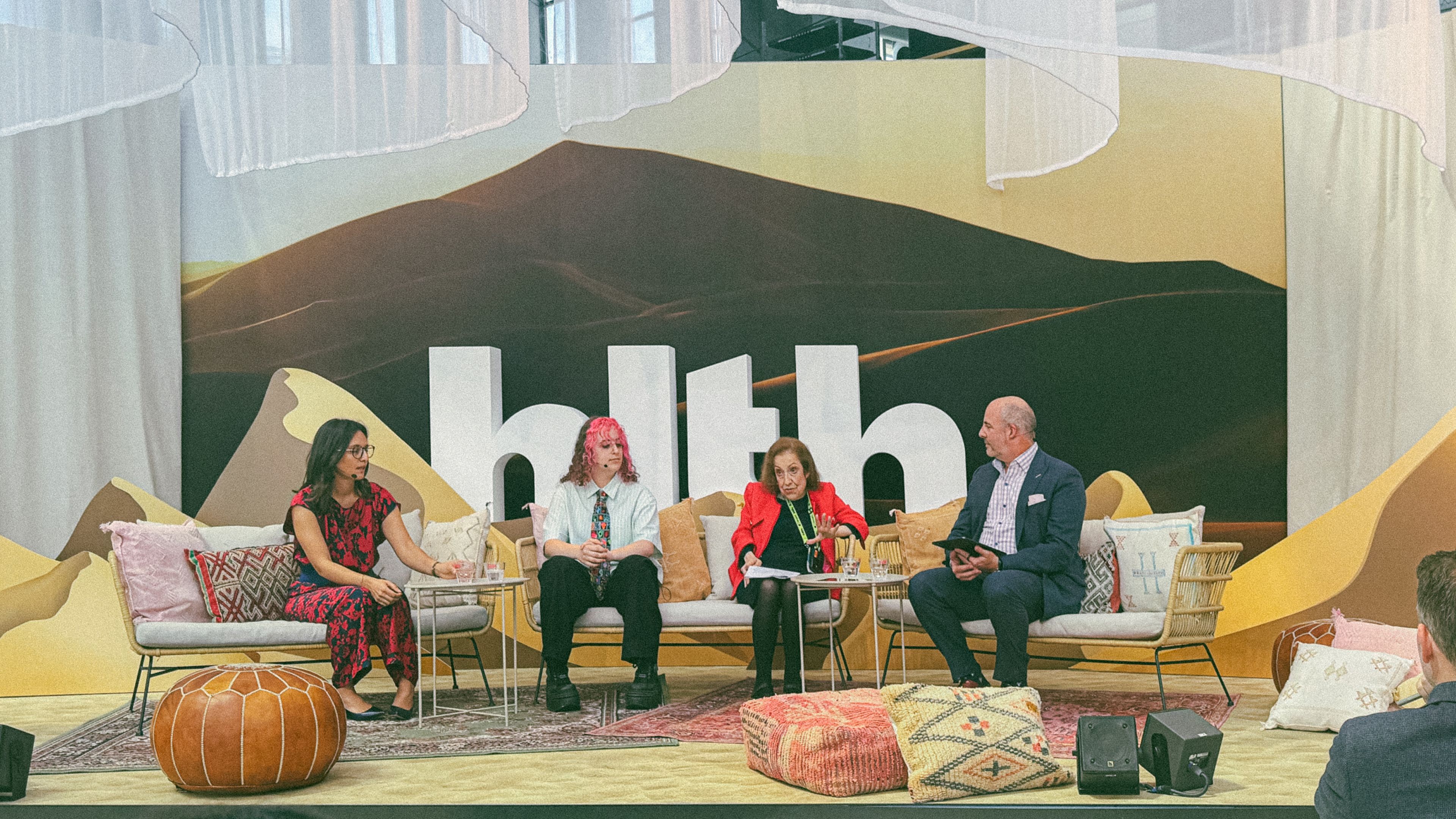 Panel discussion on stage at HLTH Europe