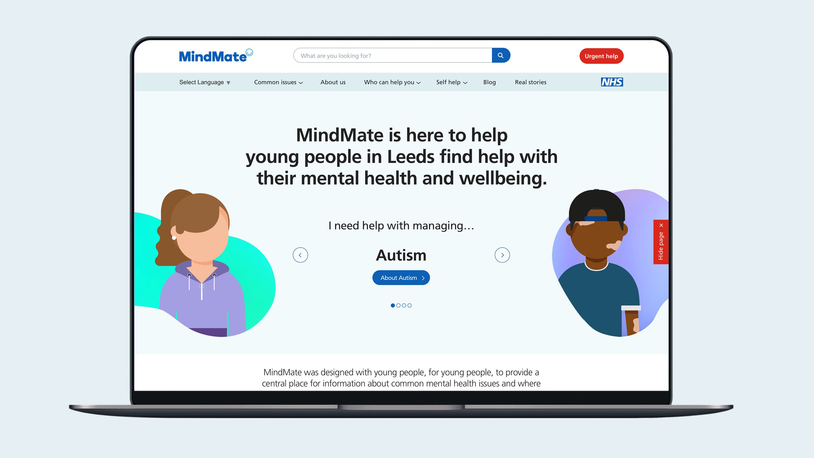MindMate website home page