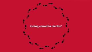 Illustration reading 'Going round in circles'