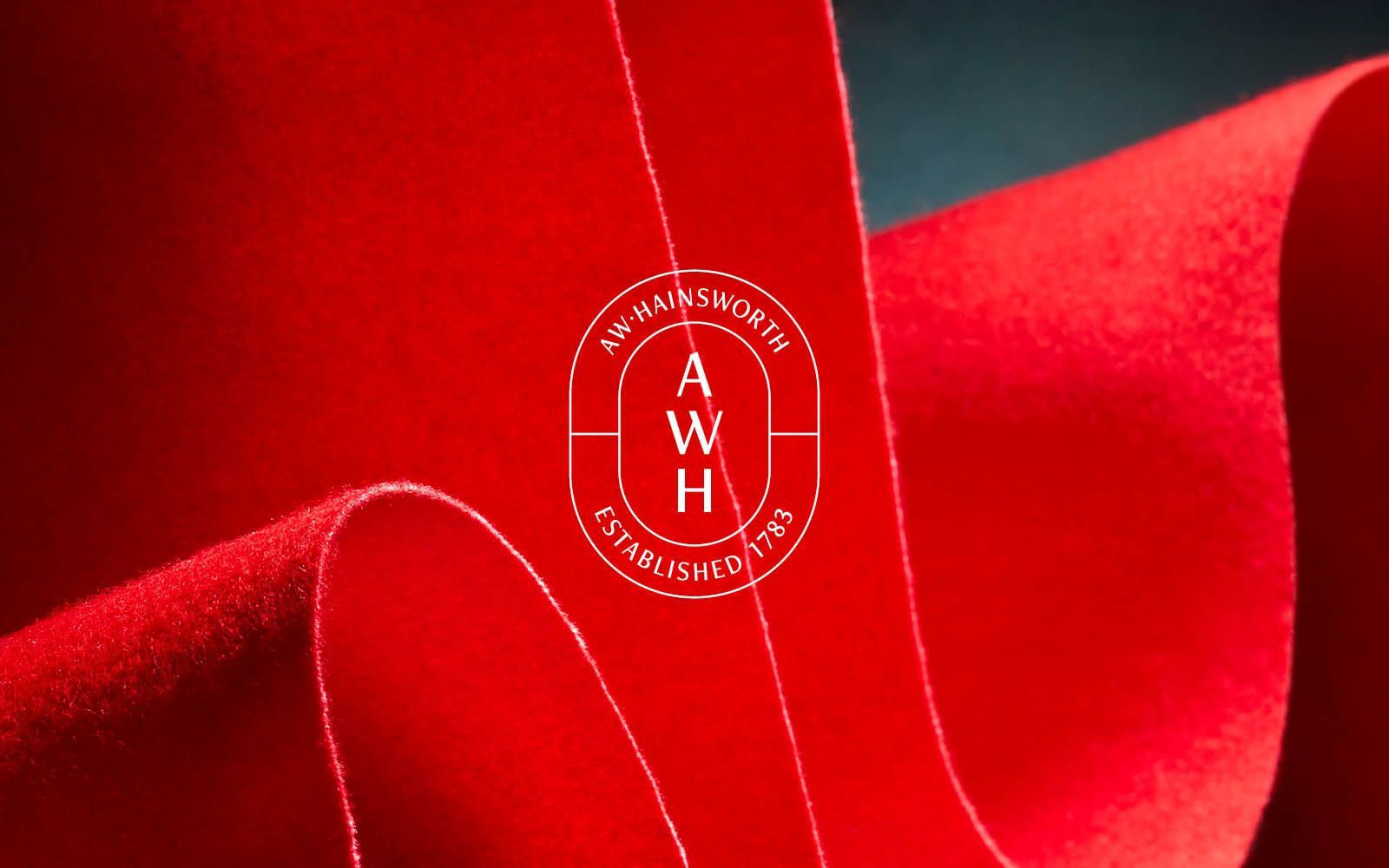 AW Hainsworth logo on fabric background