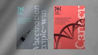 Two Future Health Research posters on a wall