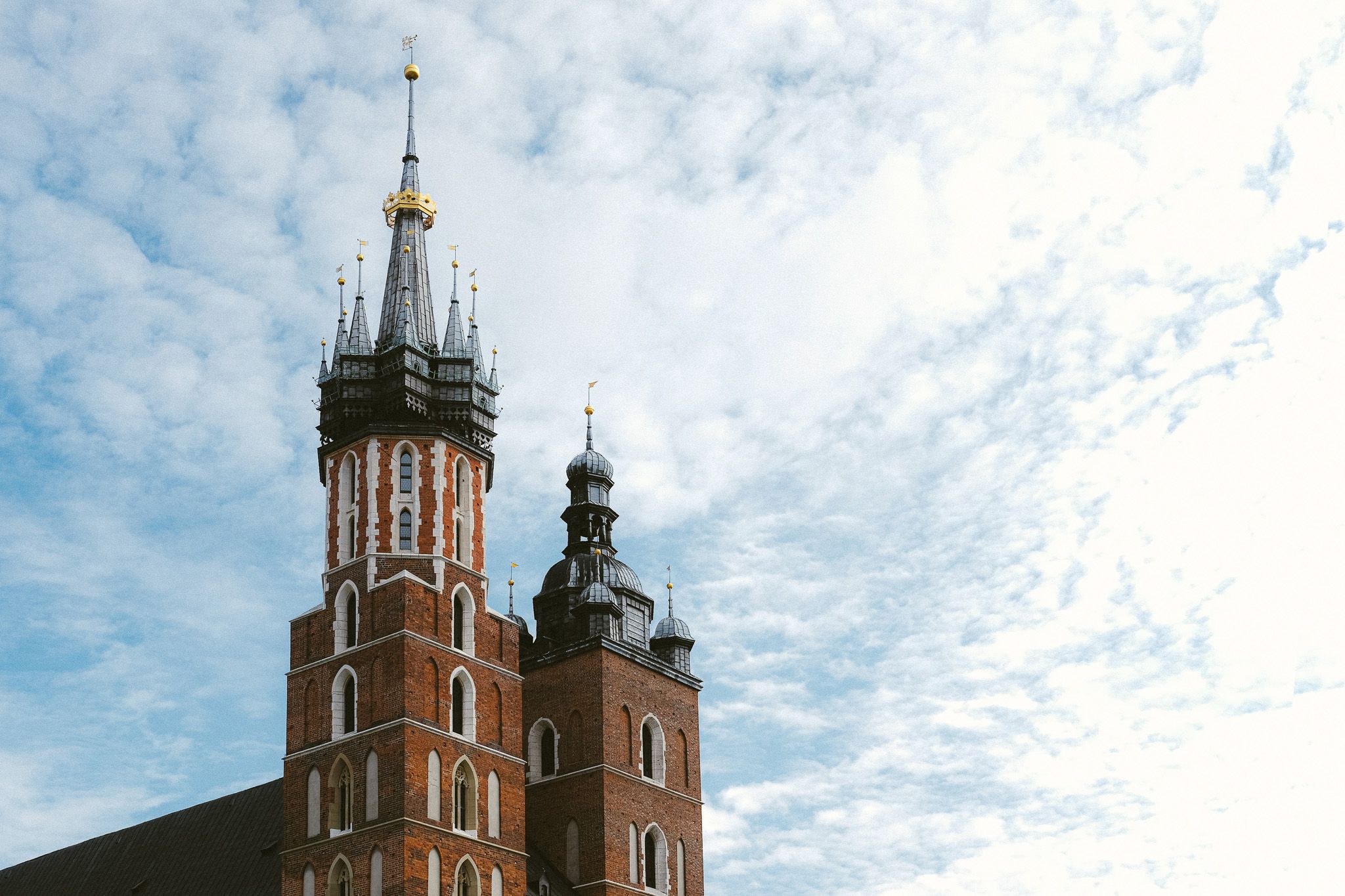 Church in Krakow Old Town square