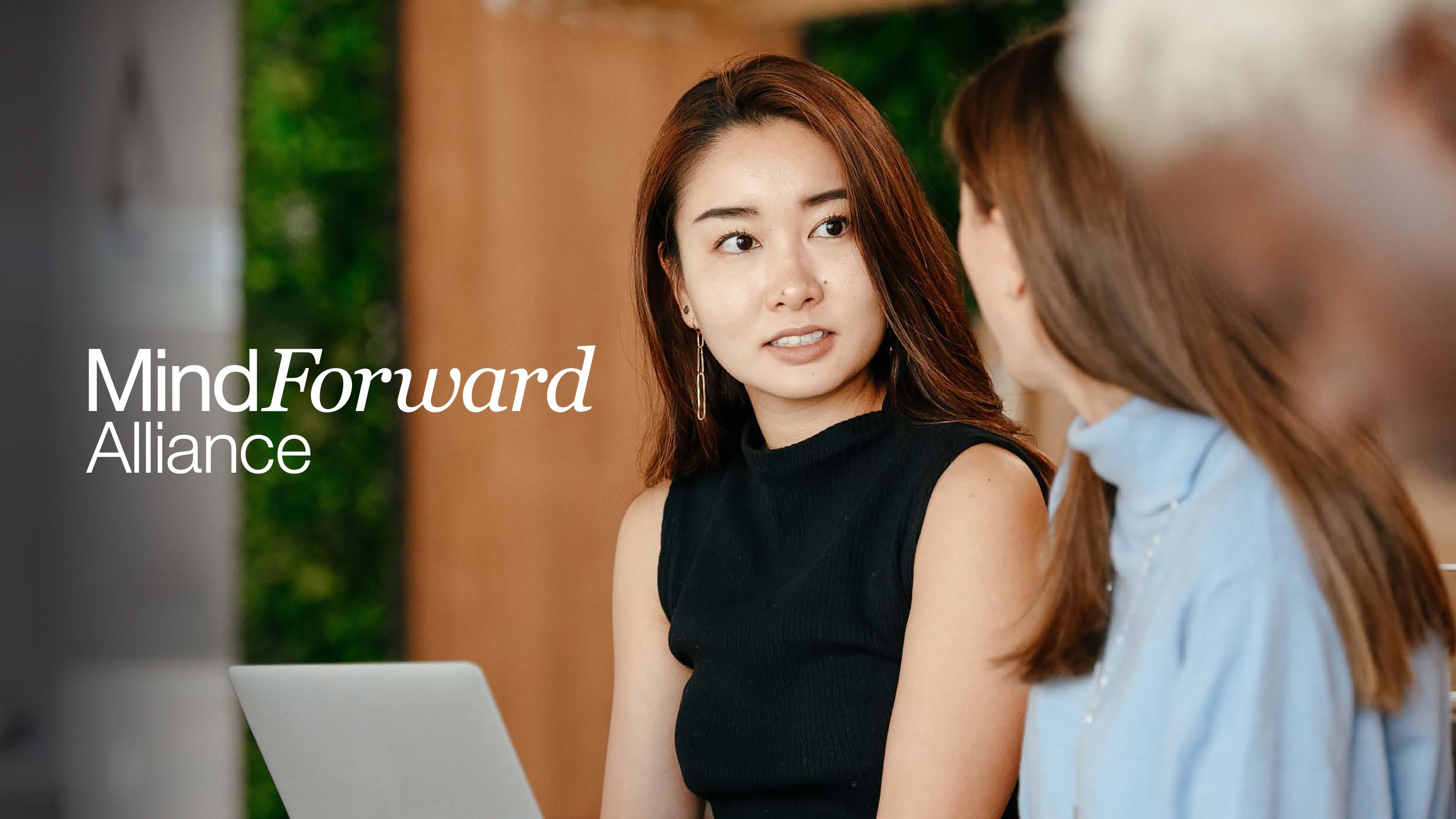 MindForward Alliance logo on photograph of young woman