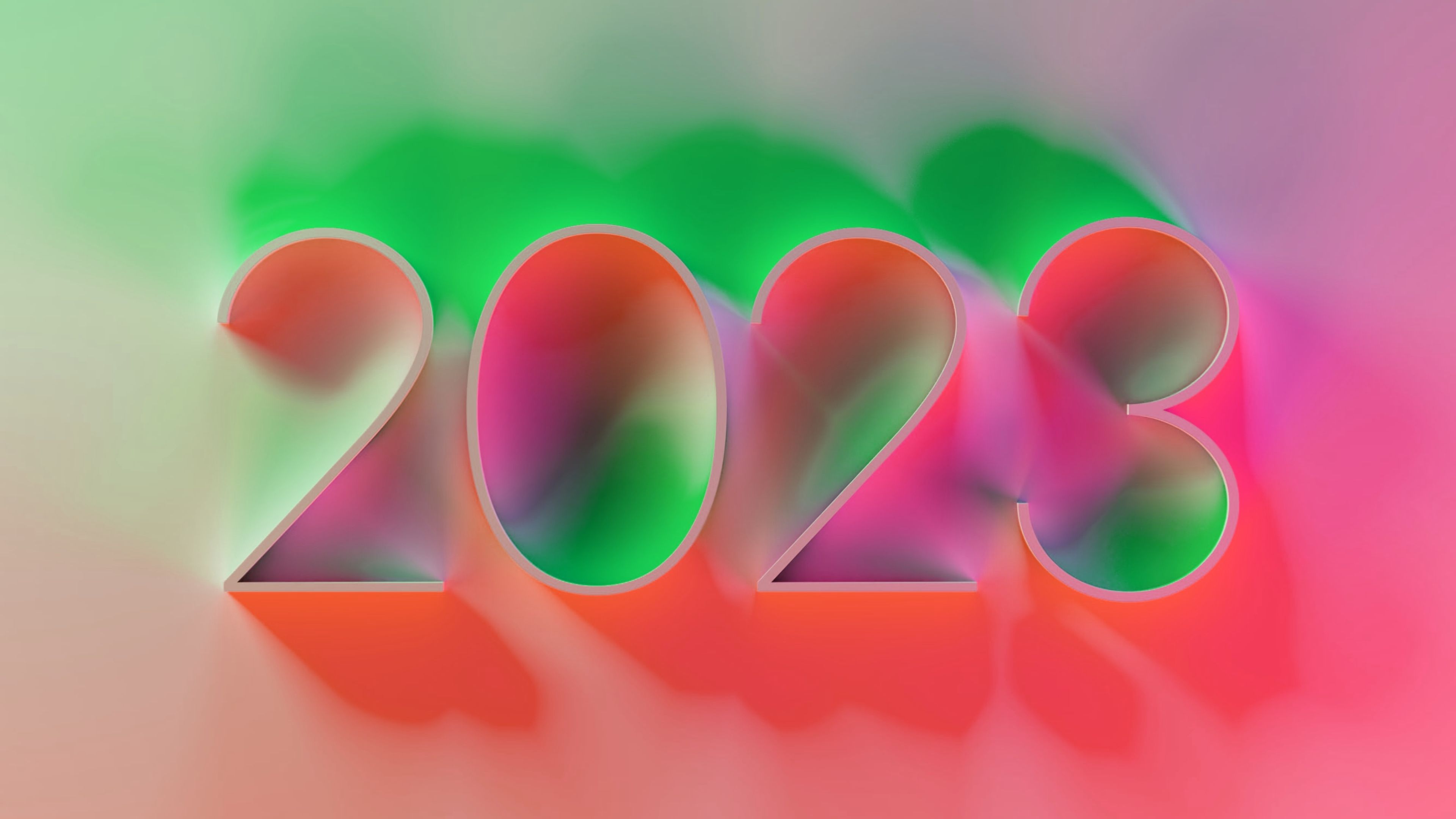 2023 text in 3D design