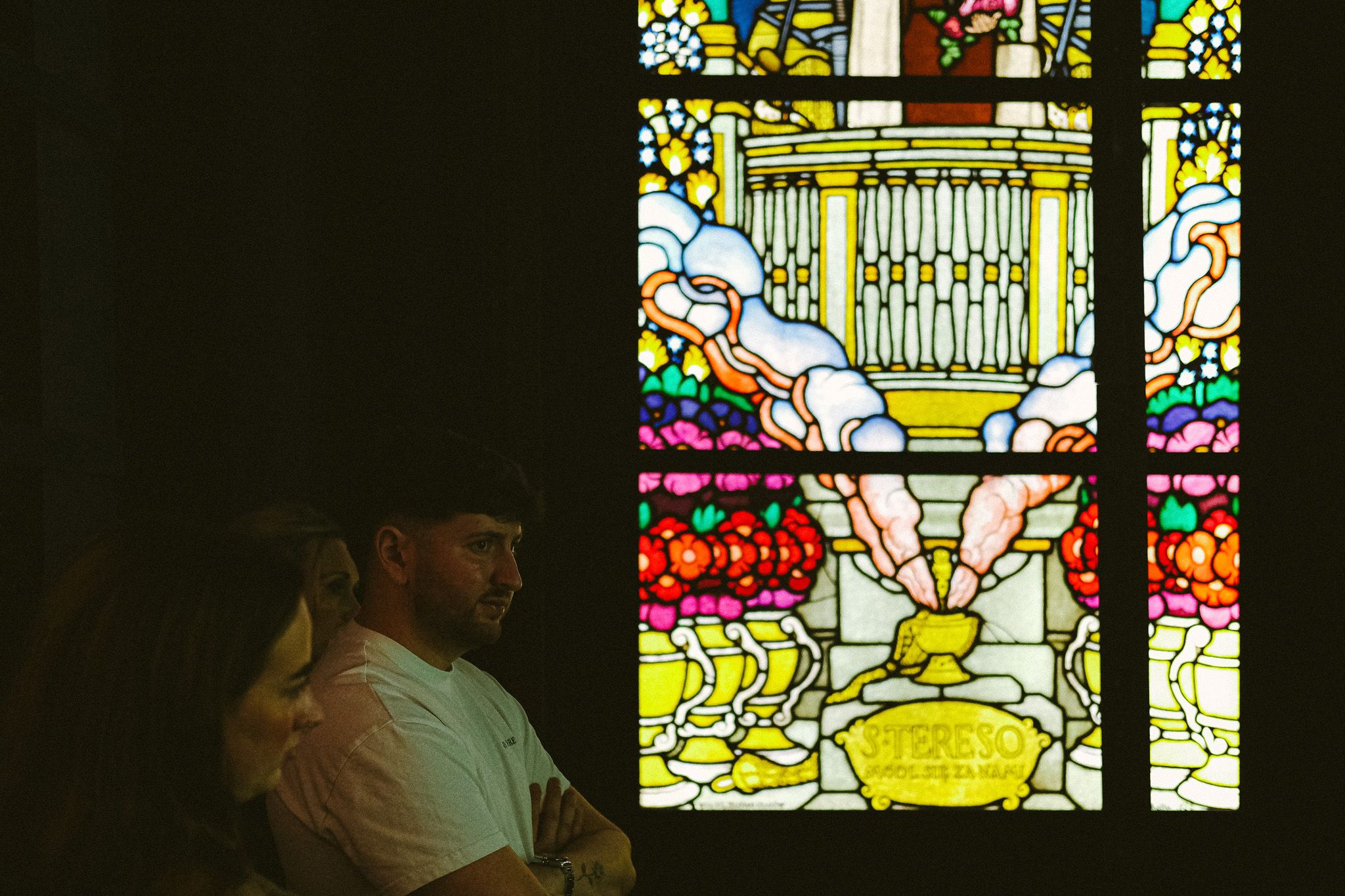 Large stained glass window