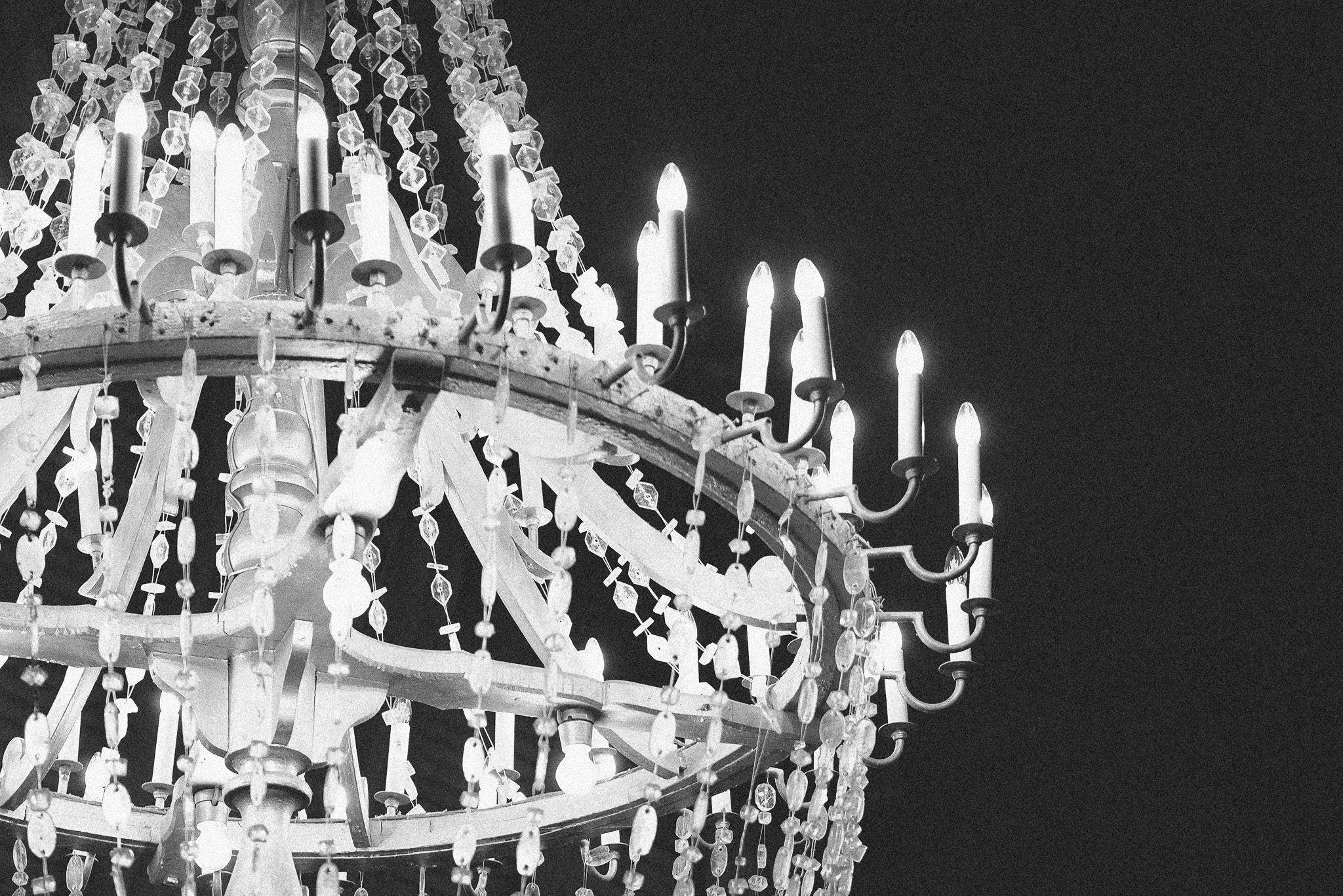 Chandelier made from salt in the salt mine