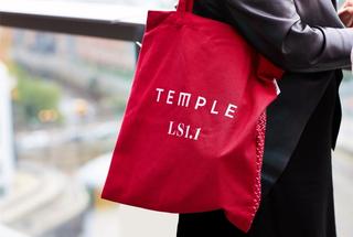 Tote bag with Temple branding
