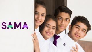 Group of kids looking though an open doorway