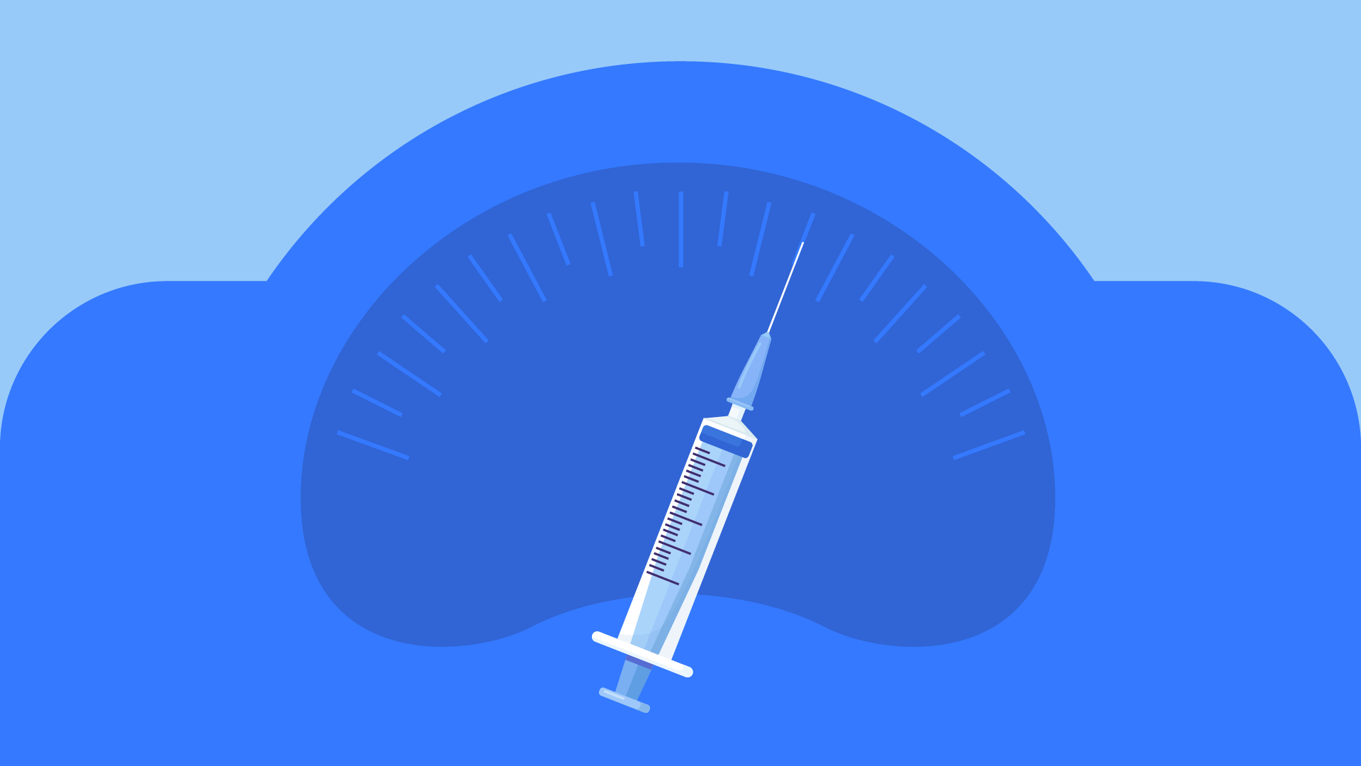 Scales for body weight with a syringe replacing the needle.