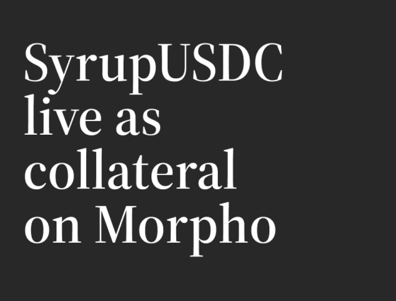 SyrupUSDC Is Now Live on Morpho, Curated by Gauntlet and MEV Capital