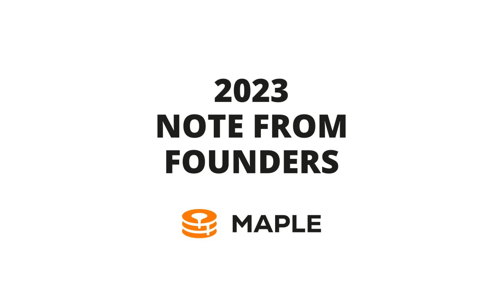 2023 Note from Founders