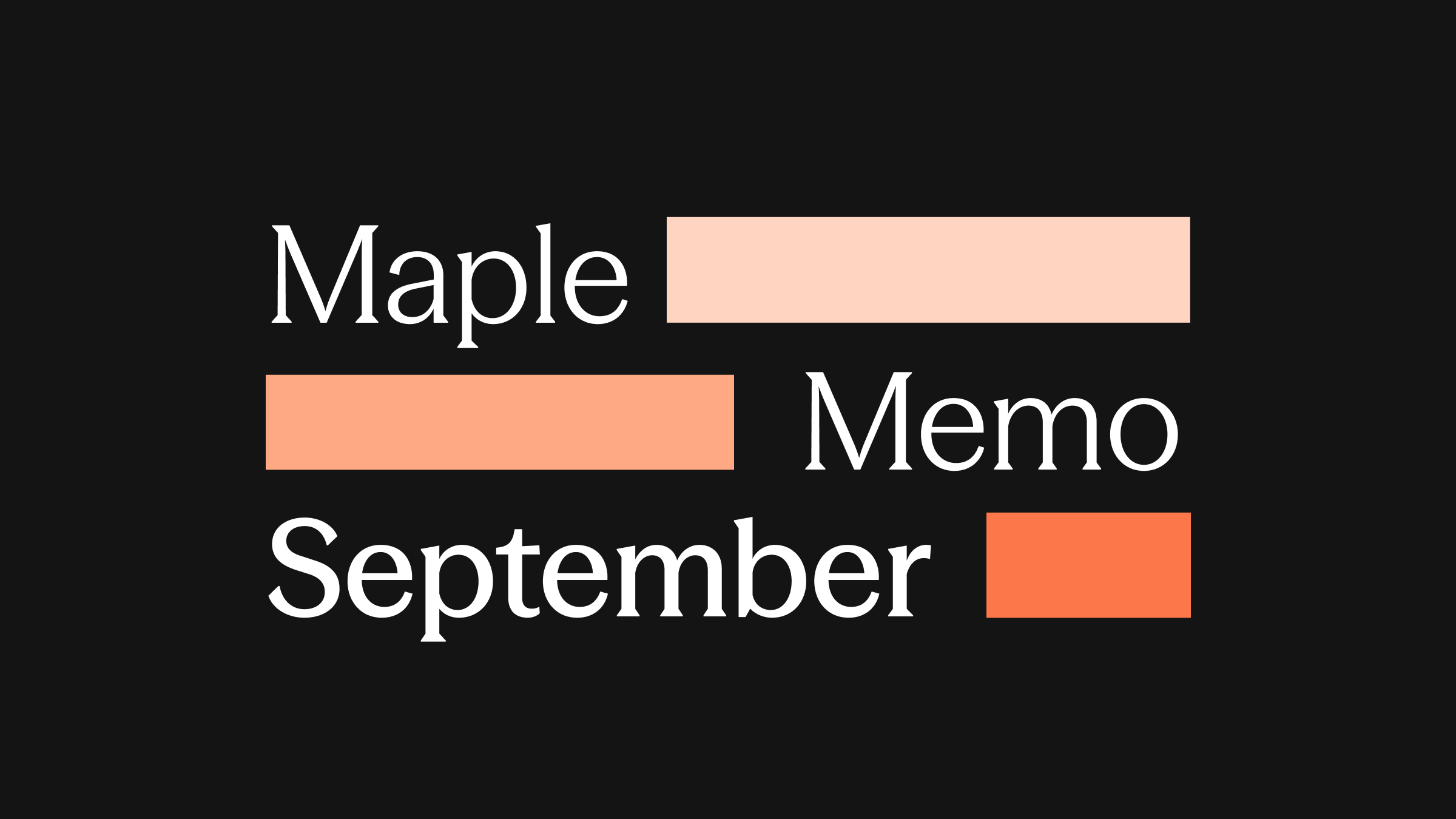 Maple Memo, September 2026