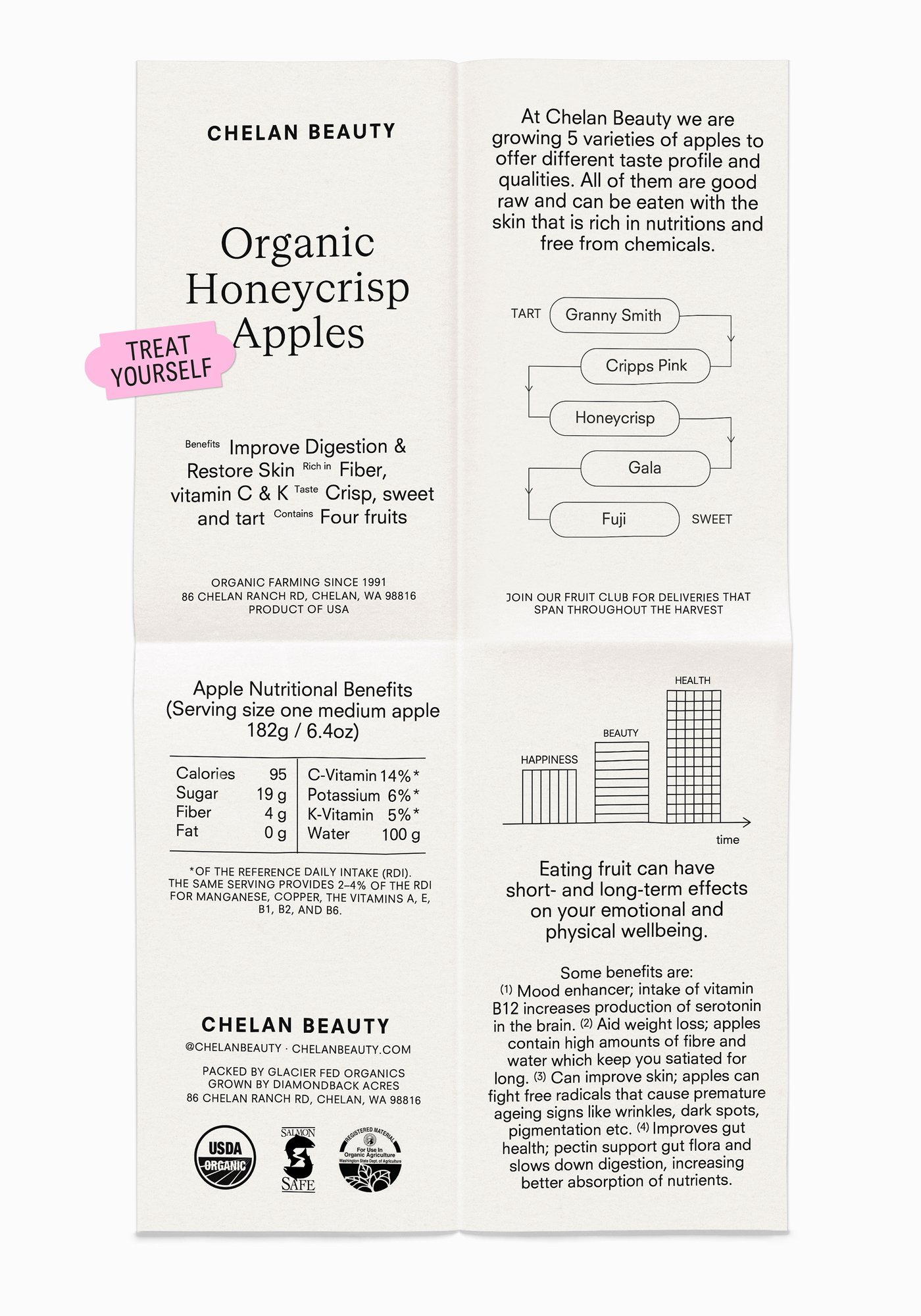 Chelan Beauty Apples Honeycrisp , Freeze Dried, Organic - 1.2 oz