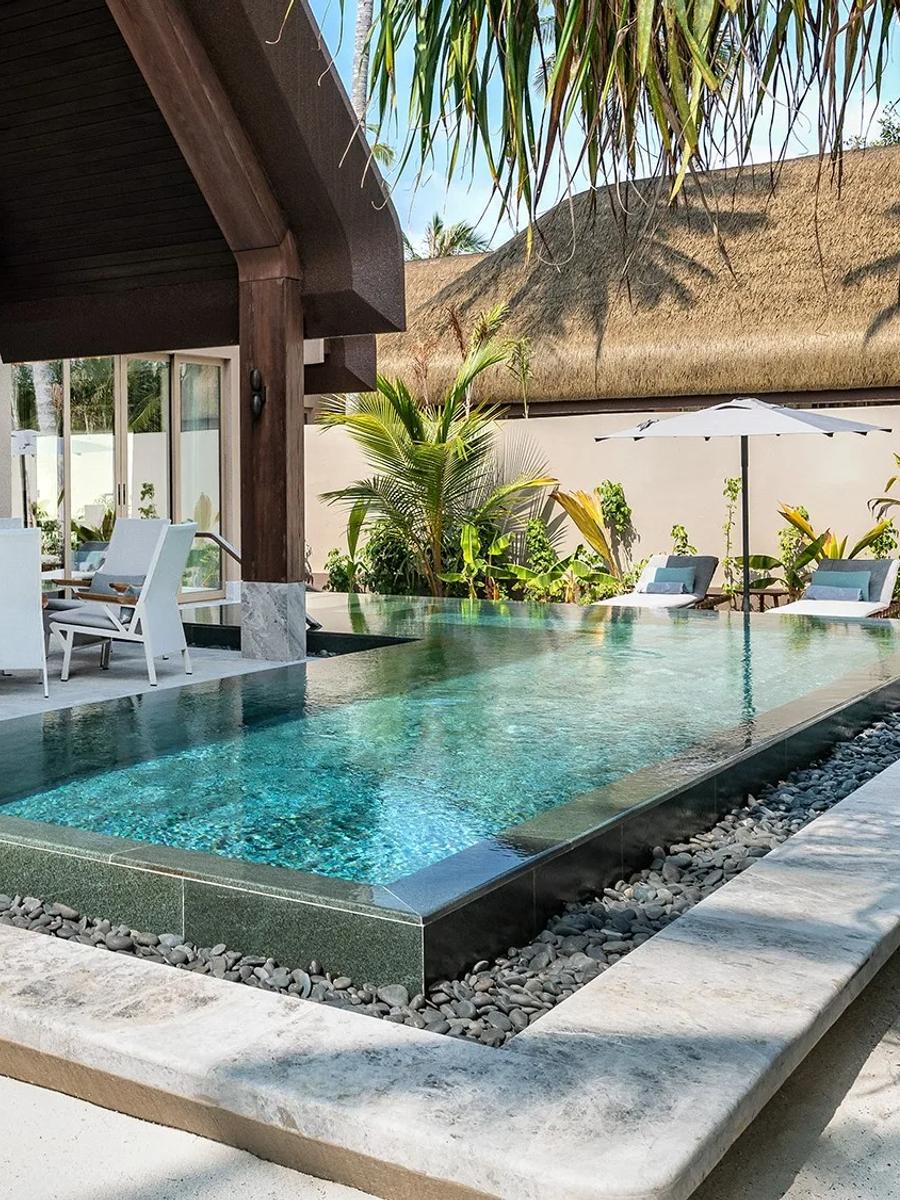 Exterior of a Two Bedroom Beach Pool Villa at Joali Being, with direct shore access