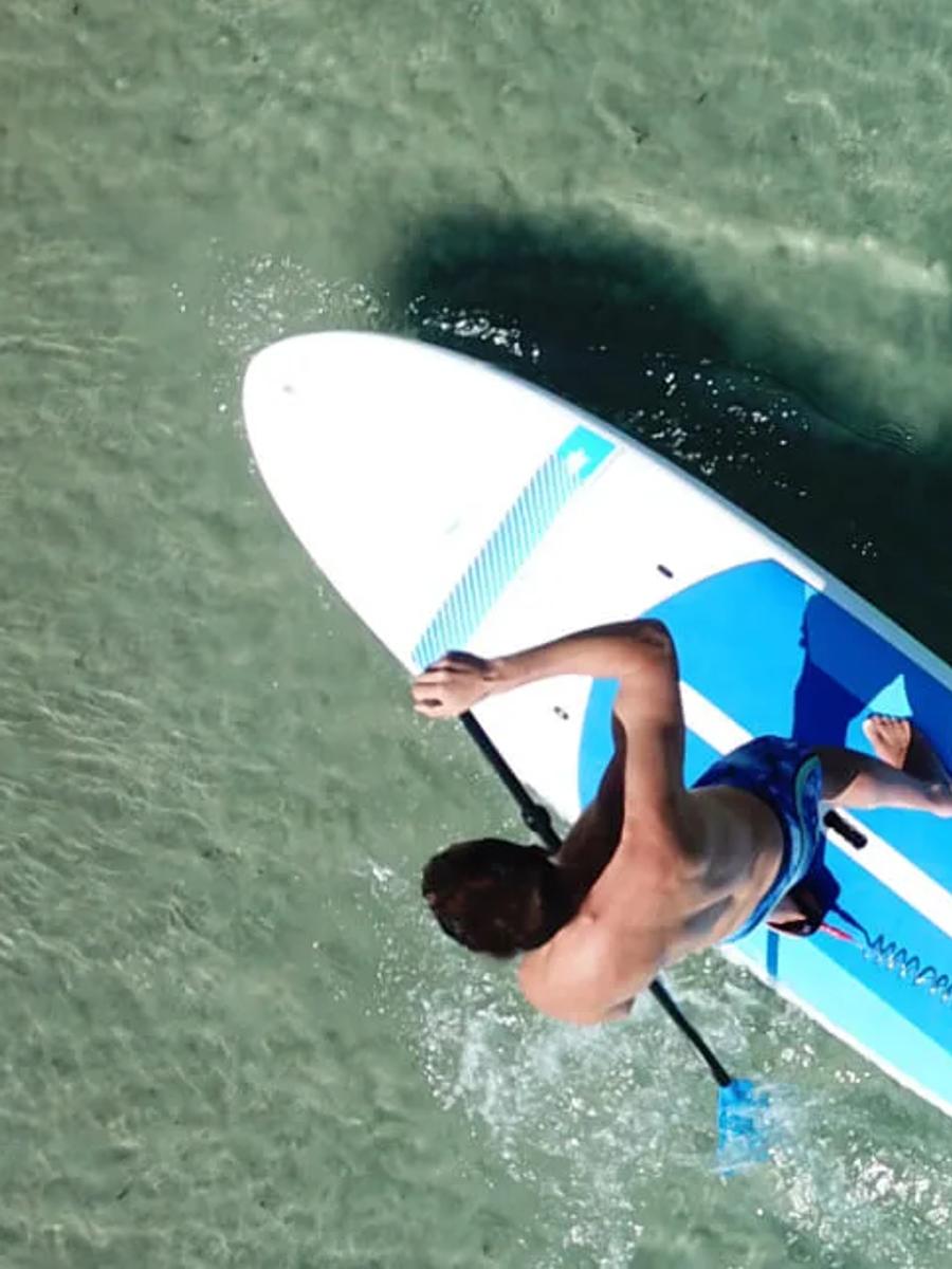 Stand-up paddleboarding in the lagoon off JA Manafaru