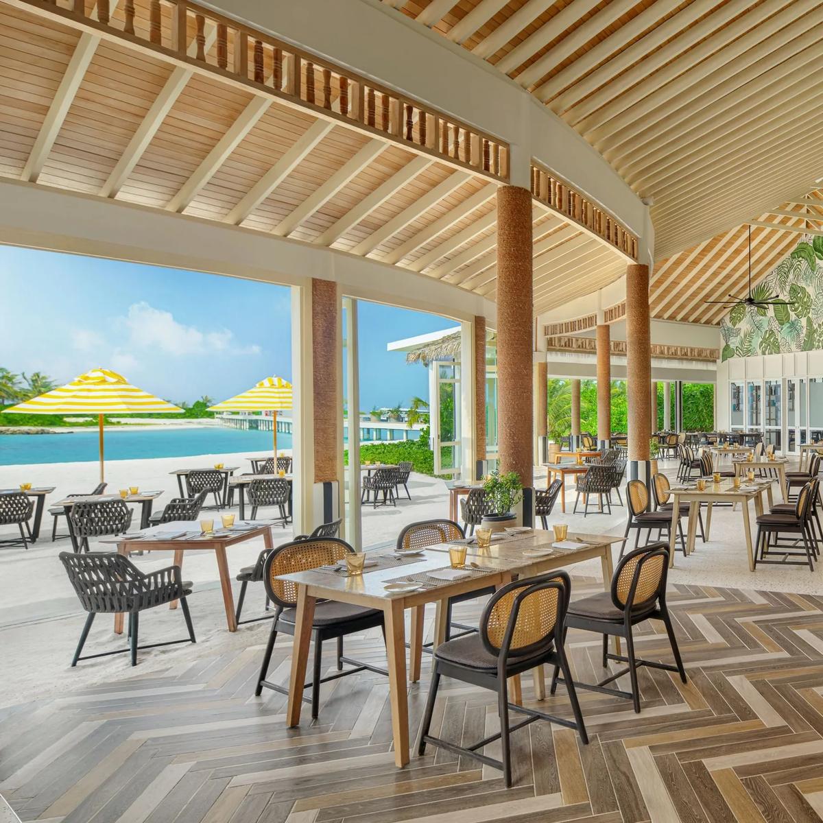 The interactive dining room at Turquoise, serving Maldivian, Asian and European dishes