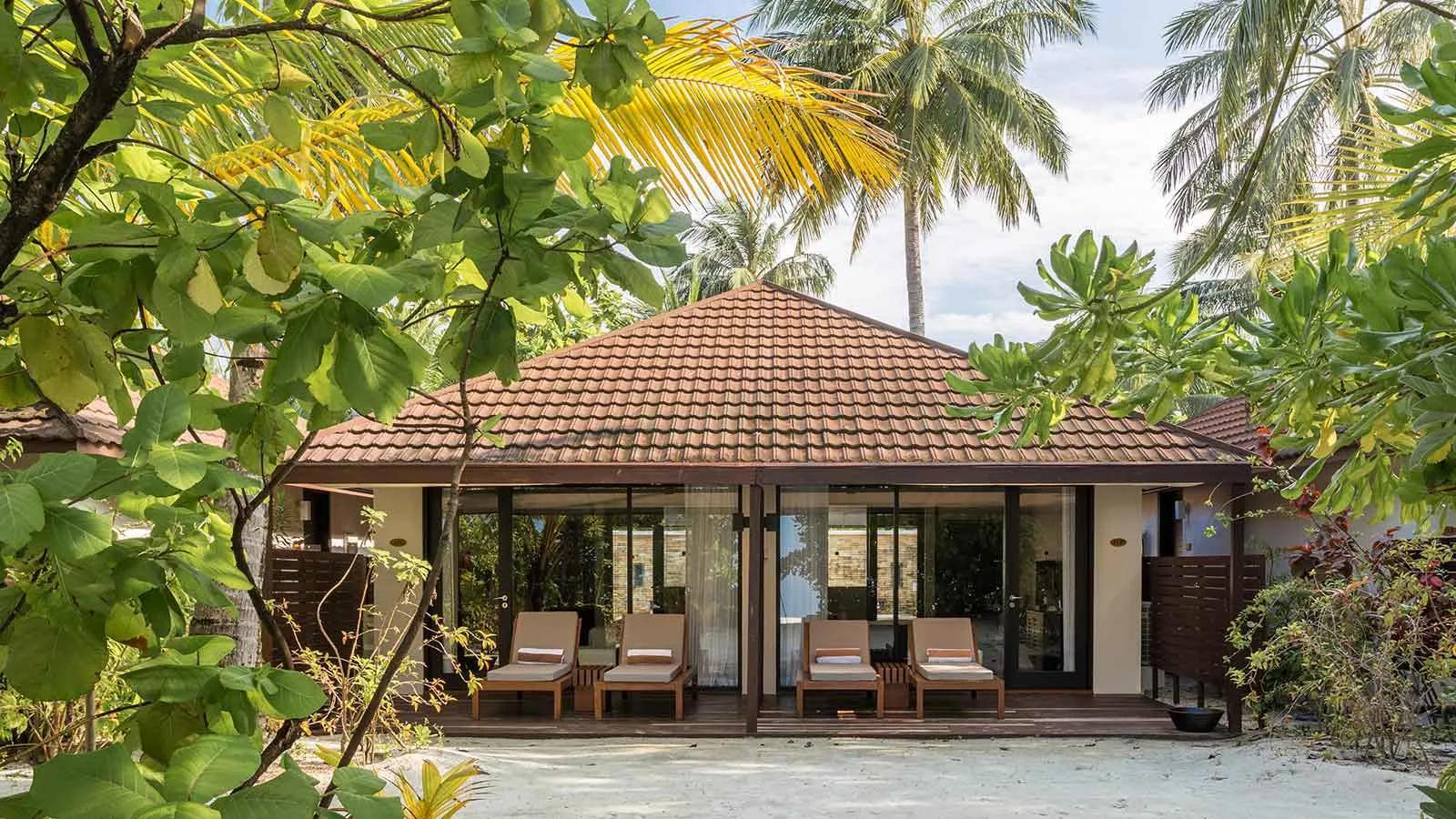 The exterior of a Beach Family Villa at Lily Beach Resort & Spa