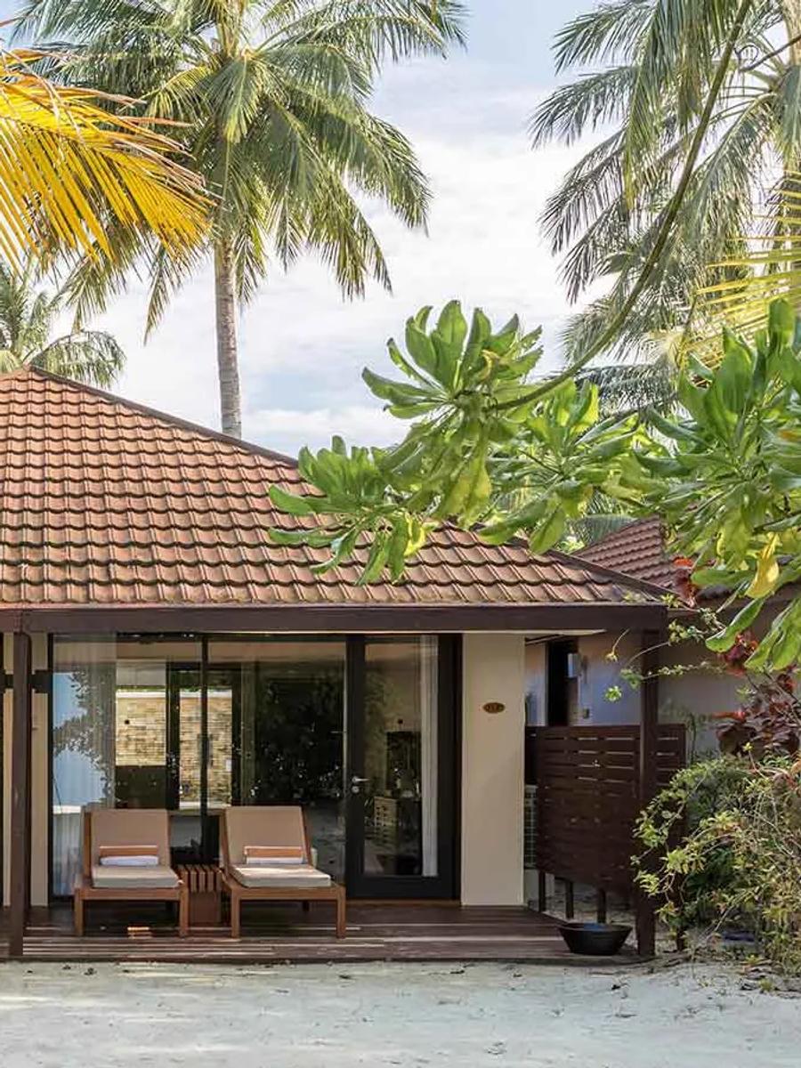 The exterior of a Beach Family Villa at Lily Beach Resort & Spa