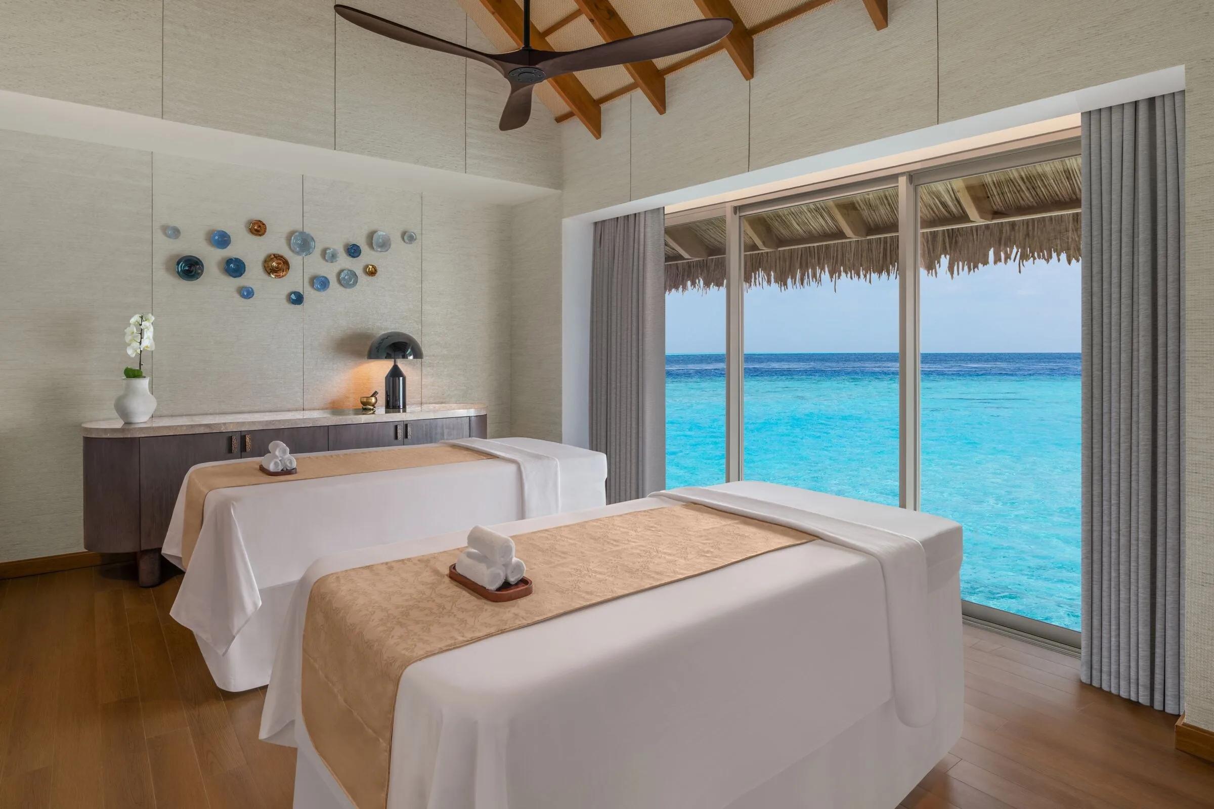 A private spa treatment room inside the three-bedroom Ocean Residence
