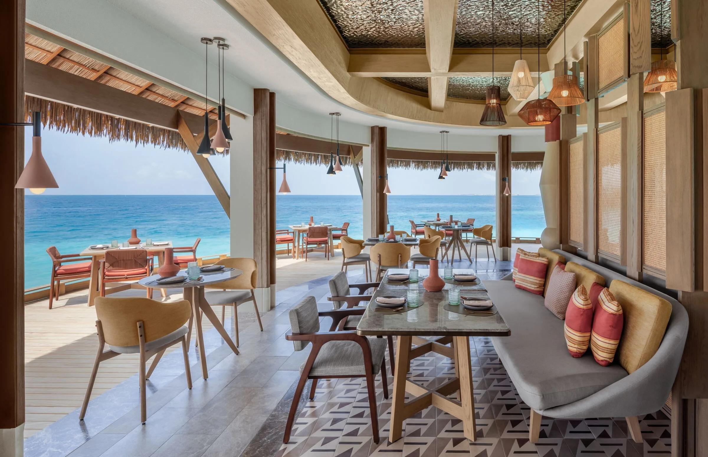 The indoor dining room at Athiri, the resort's South American grill