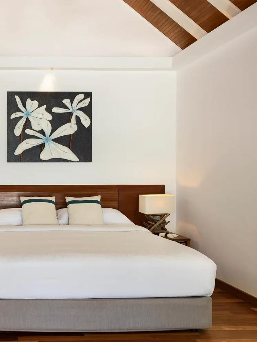 A Beachfront Deluxe Bungalow at Niva Kurumba, steps from the sand