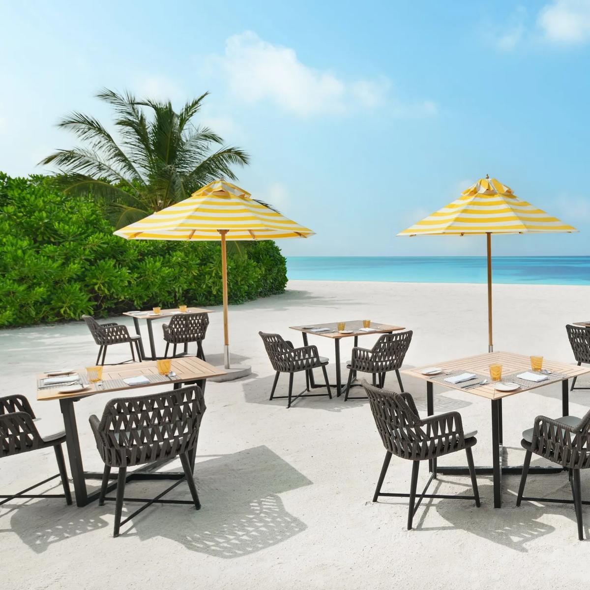 Turquoise restaurant's open-air dining area with ocean views