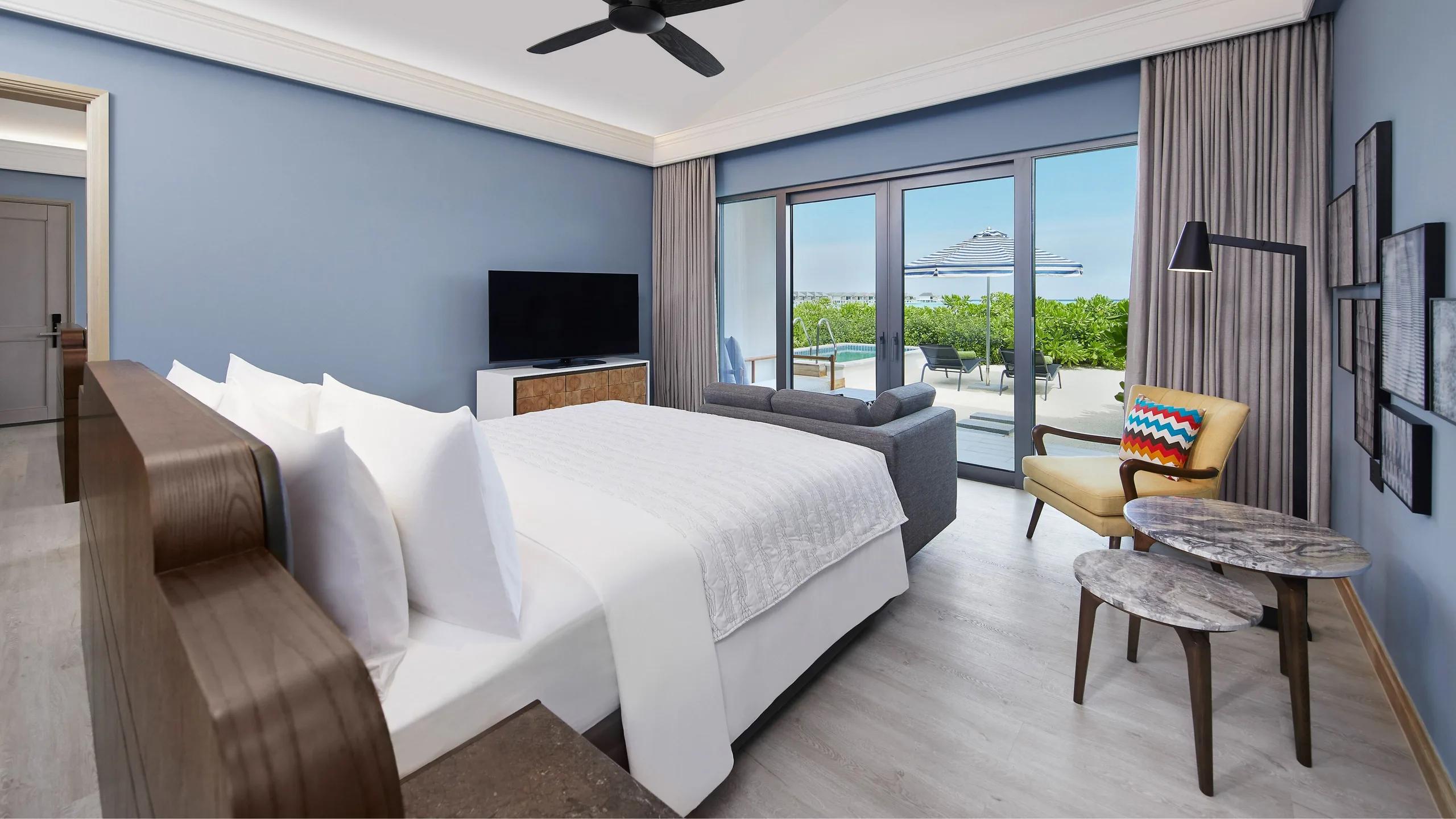 The Two Bedroom Beach Pool Villa's outdoor deck and private pool
