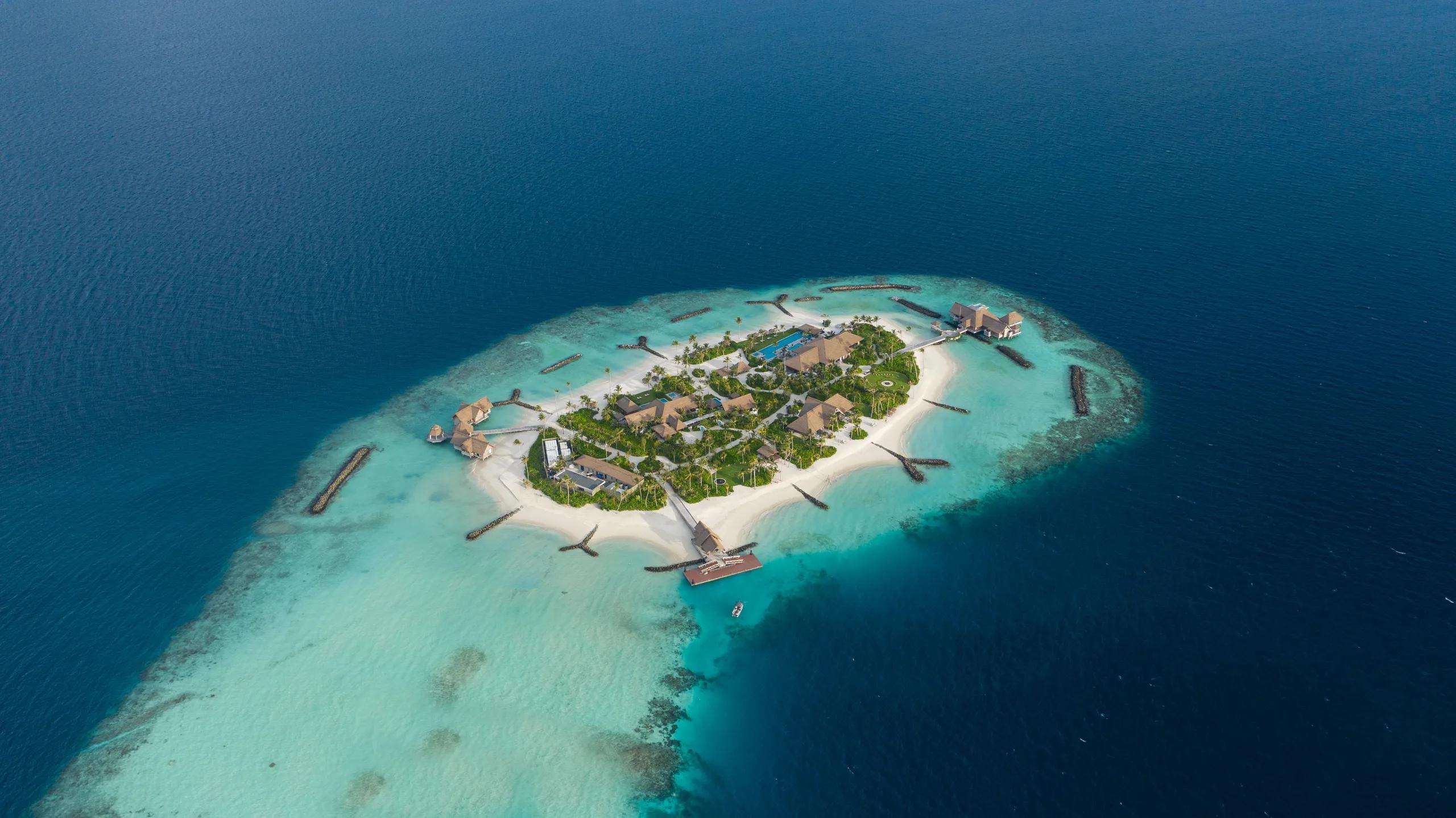 Aerial view of Ithaafushi, Waldorf Astoria Maldives Ithaafushi's separately bookable private island