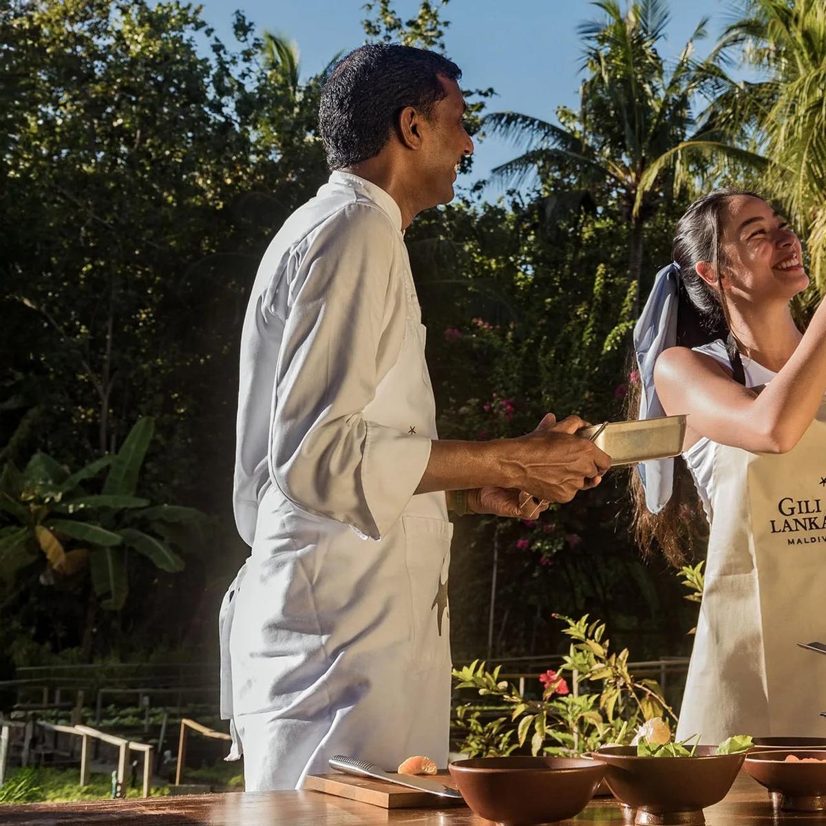 A guided tour of a resort's organic garden