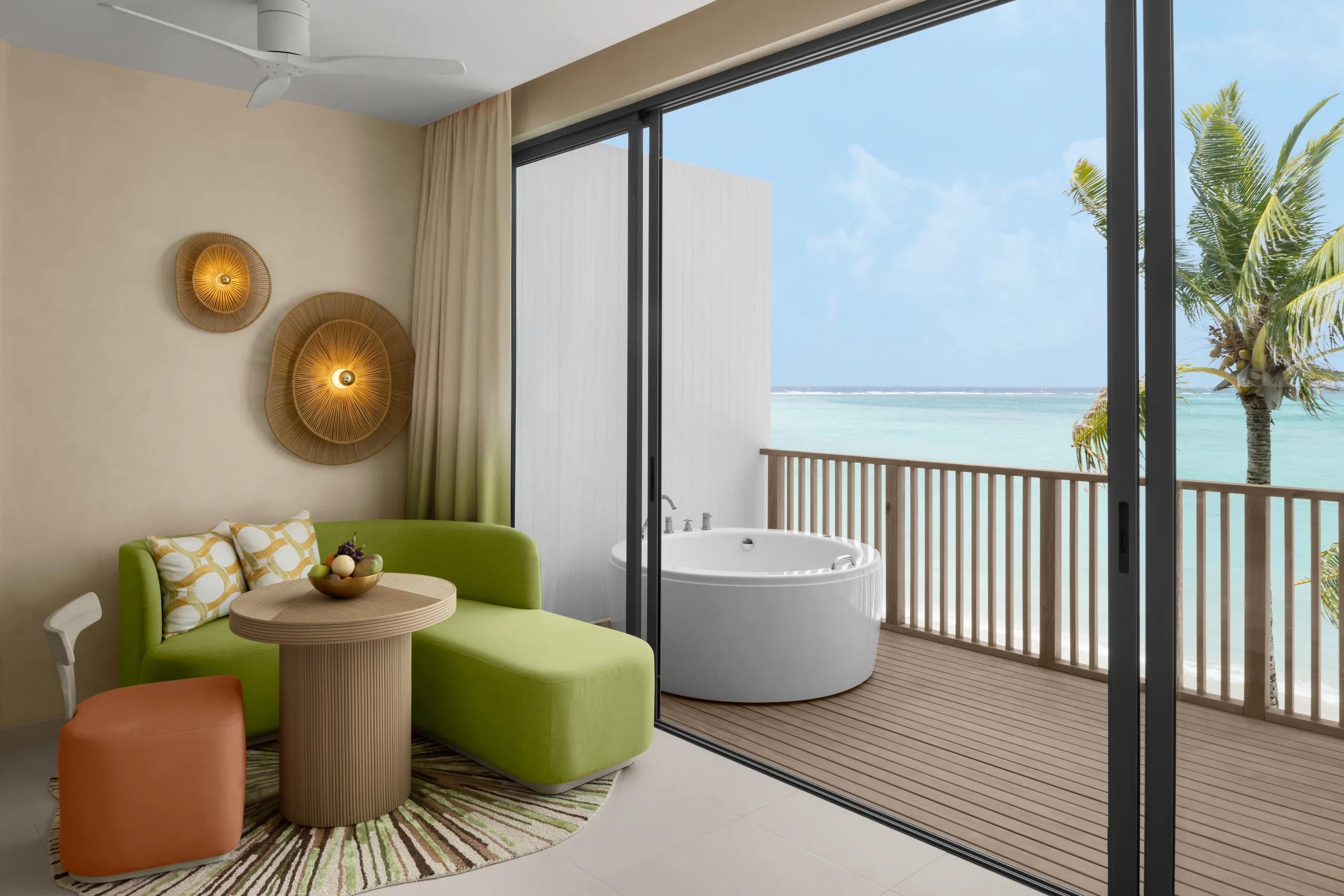 A Mirage Panoramic Room with Jacuzzi's outdoor jacuzzi and terrace