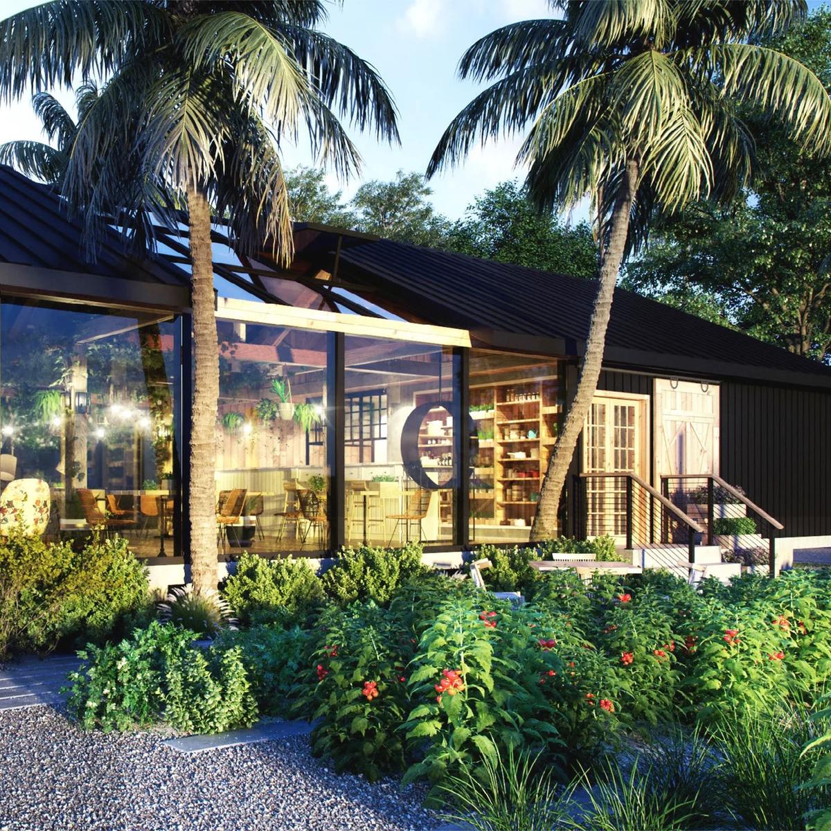 The greenhouse-inspired dining room at Glow, Waldorf Astoria Maldives Ithaafushi's beachside Mediterranean restaurant