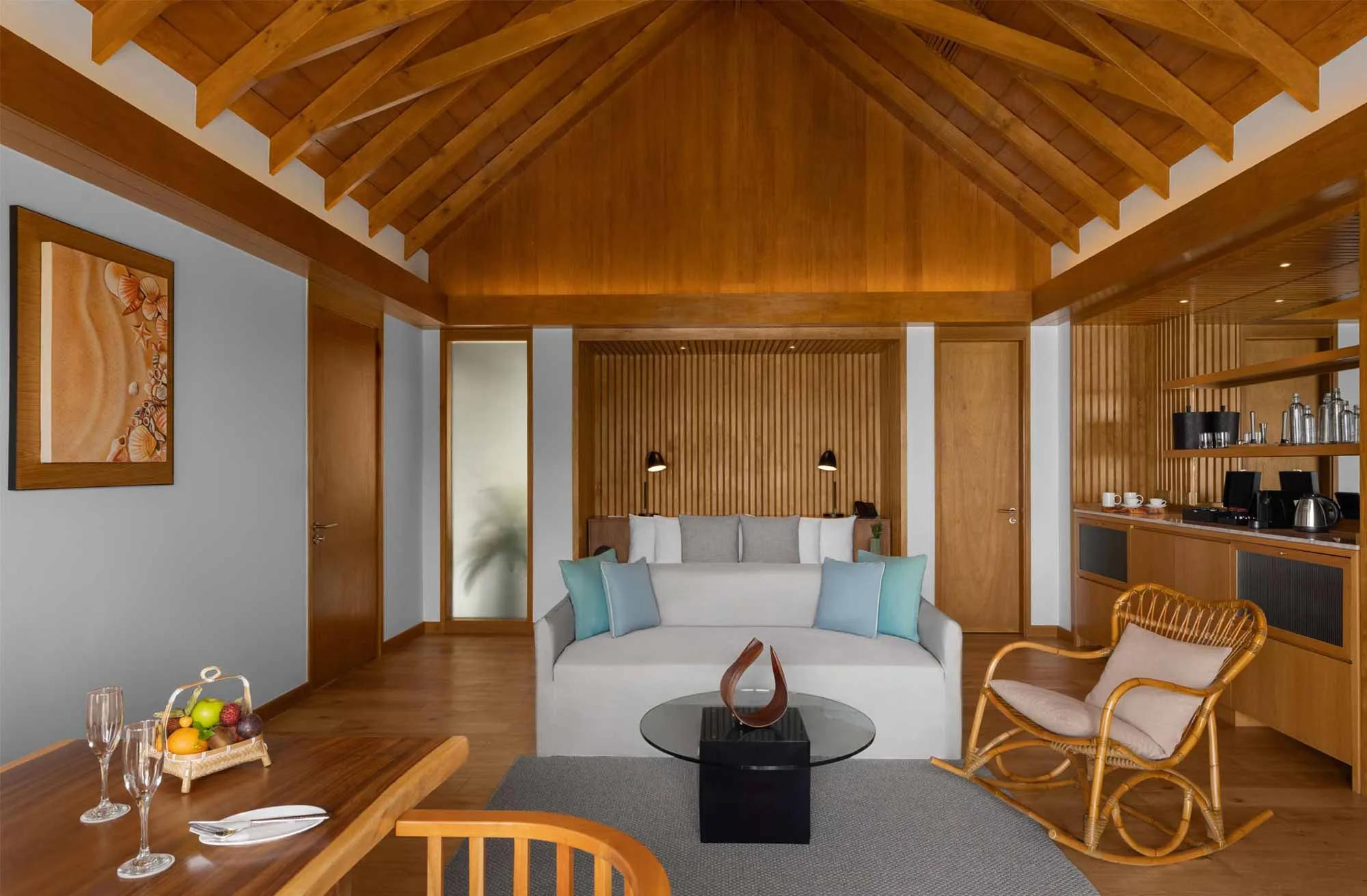The Two Bedroom Presidential Beach Villa with Pool's terrace and 12x5 m infinity pool