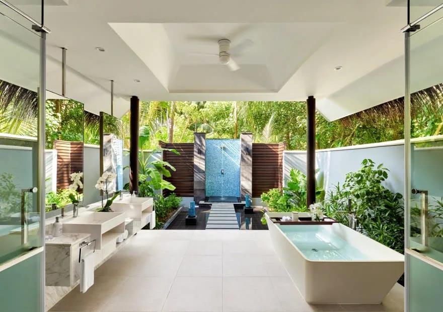 Bathroom of a Deluxe Beach Pool Villa at Niyama