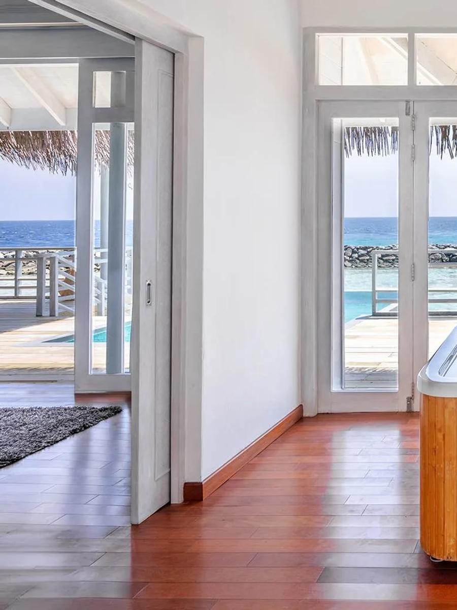The Jacuzzi of an Over Water Suite with Private Pool, opening directly onto the lagoon view