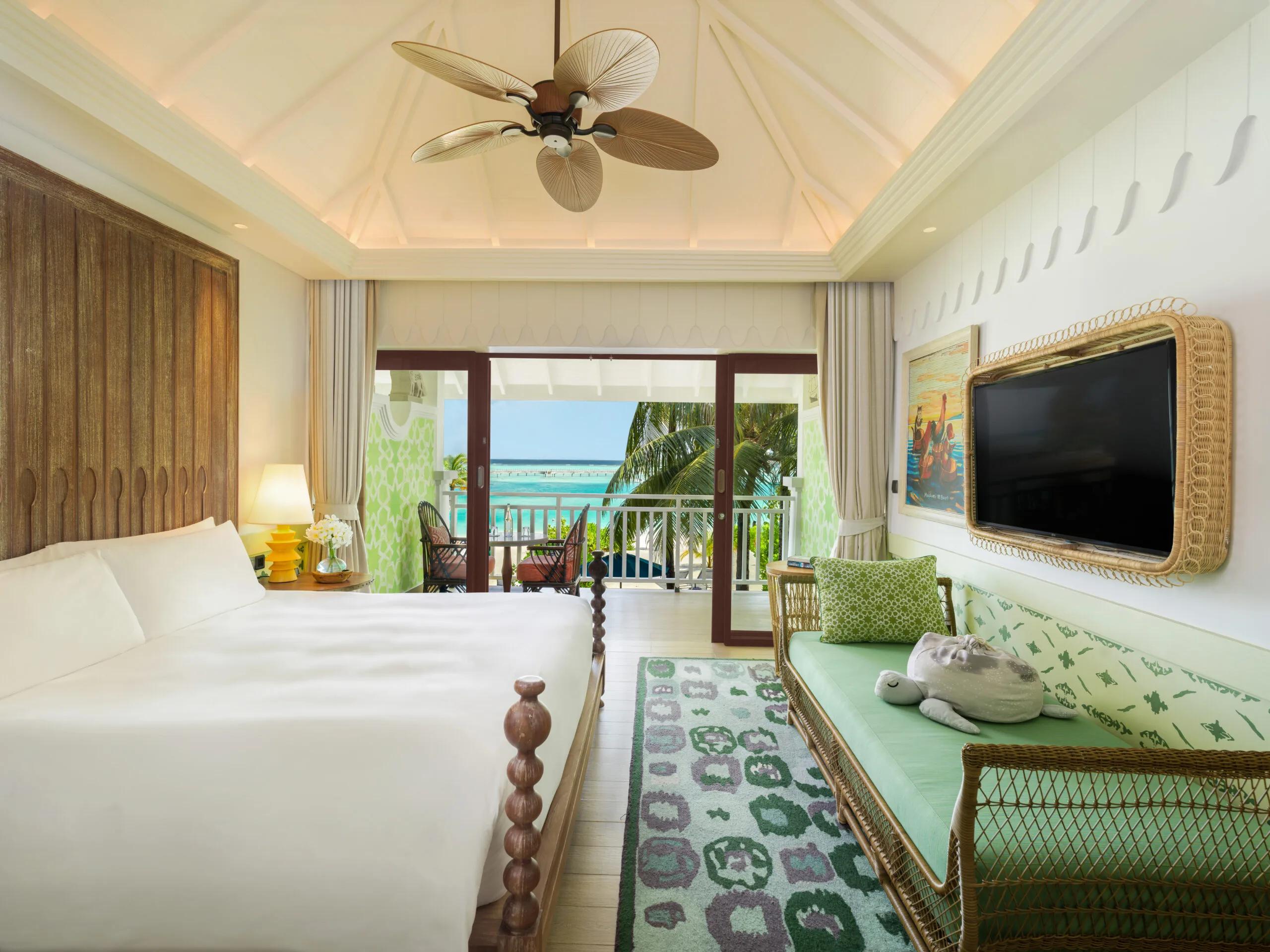 Bedroom of the Sky Family Room at SAii Lagoon Maldives