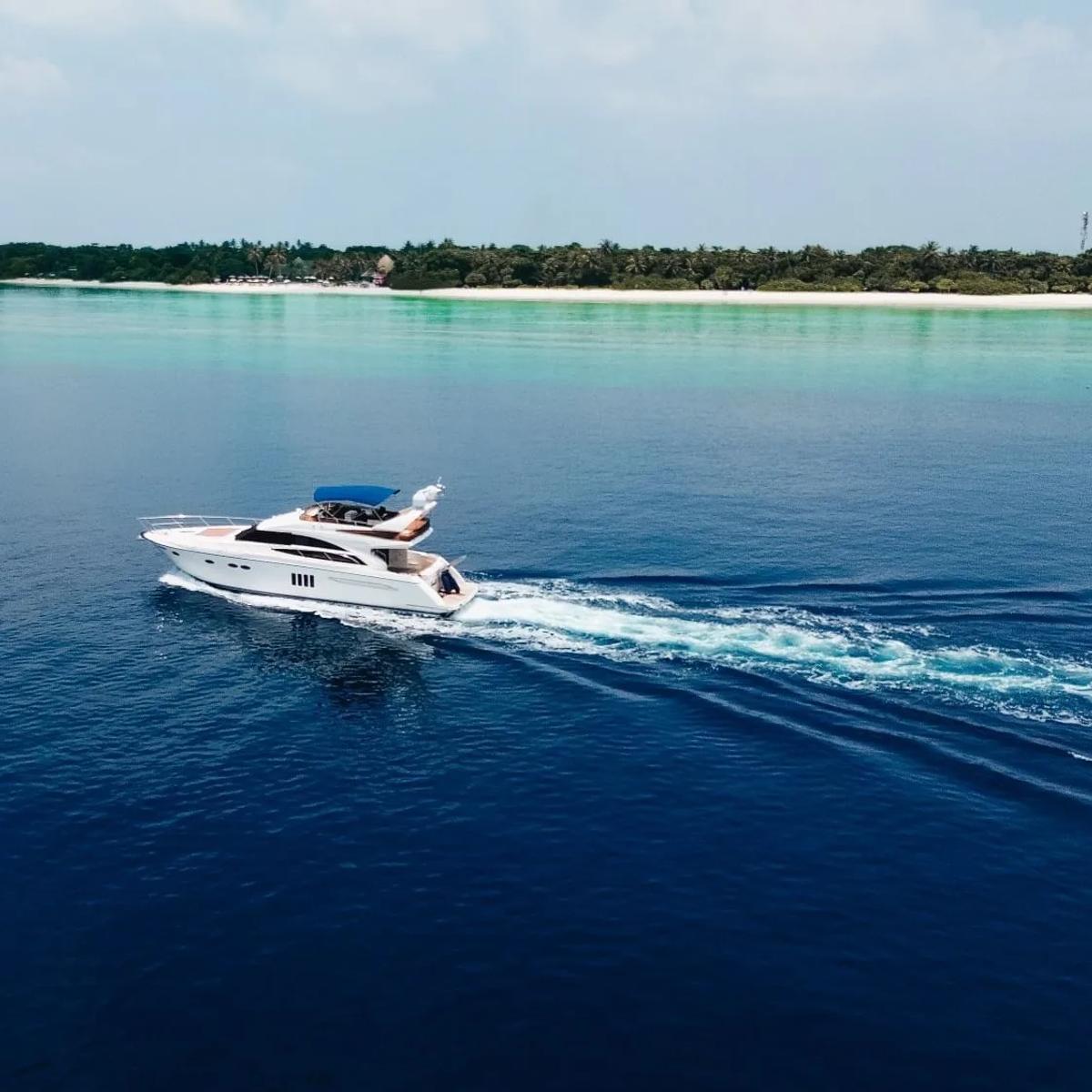 Blend, Ifuru Island Maldives' Princess 62 luxury yacht, available for private charter
