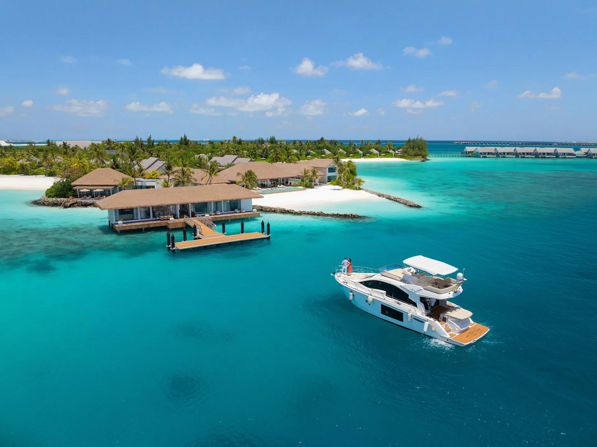 The private arrival jetty leading to The Residence's private cove