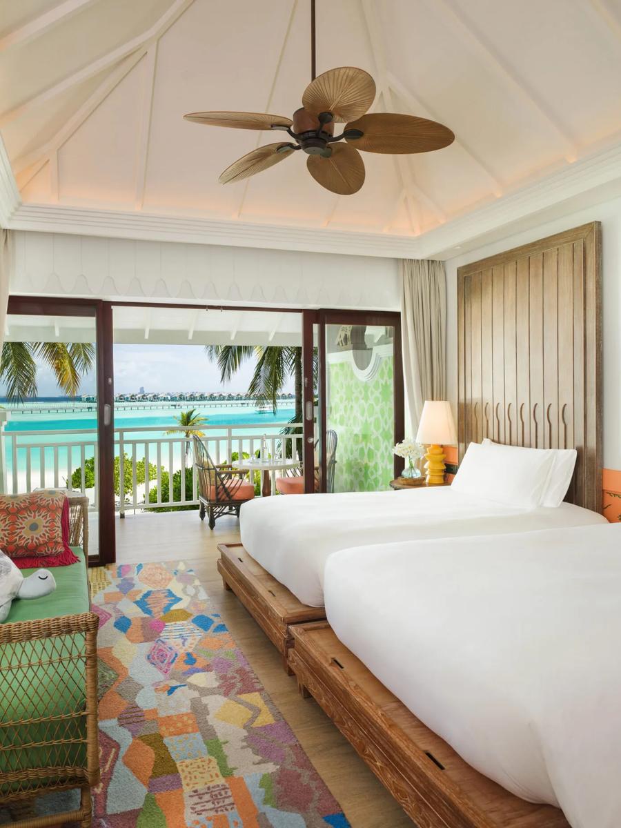 Bedroom of the Sky Room at SAii Lagoon Maldives