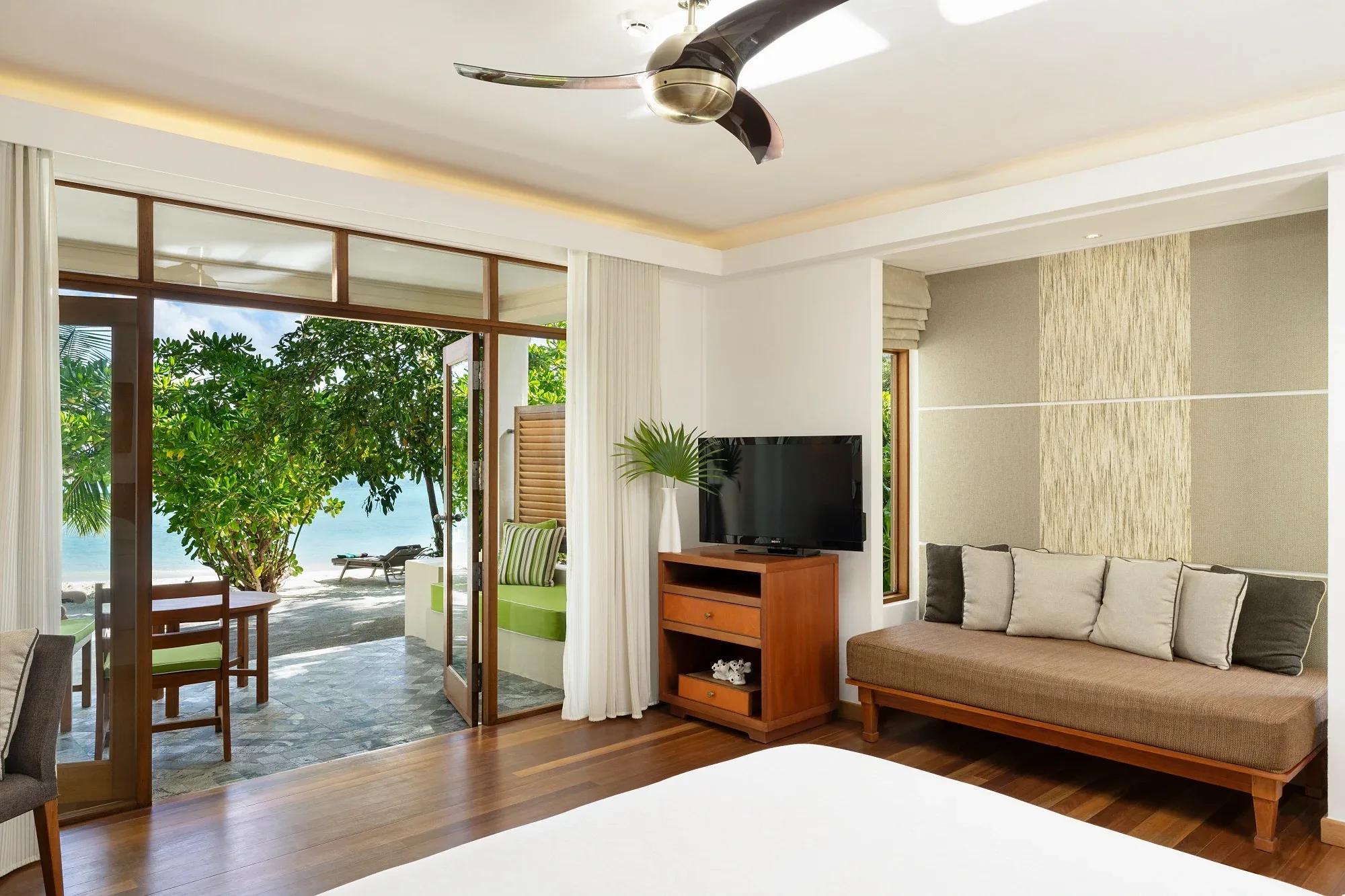 Interior of a Deluxe Bungalow at Niva Kurumba