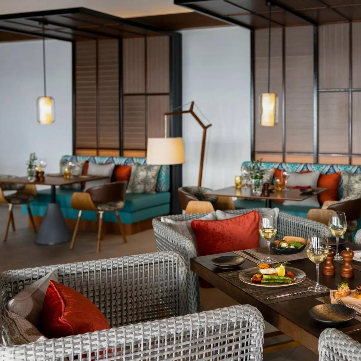 The overwater dining terrace at Souq Oven