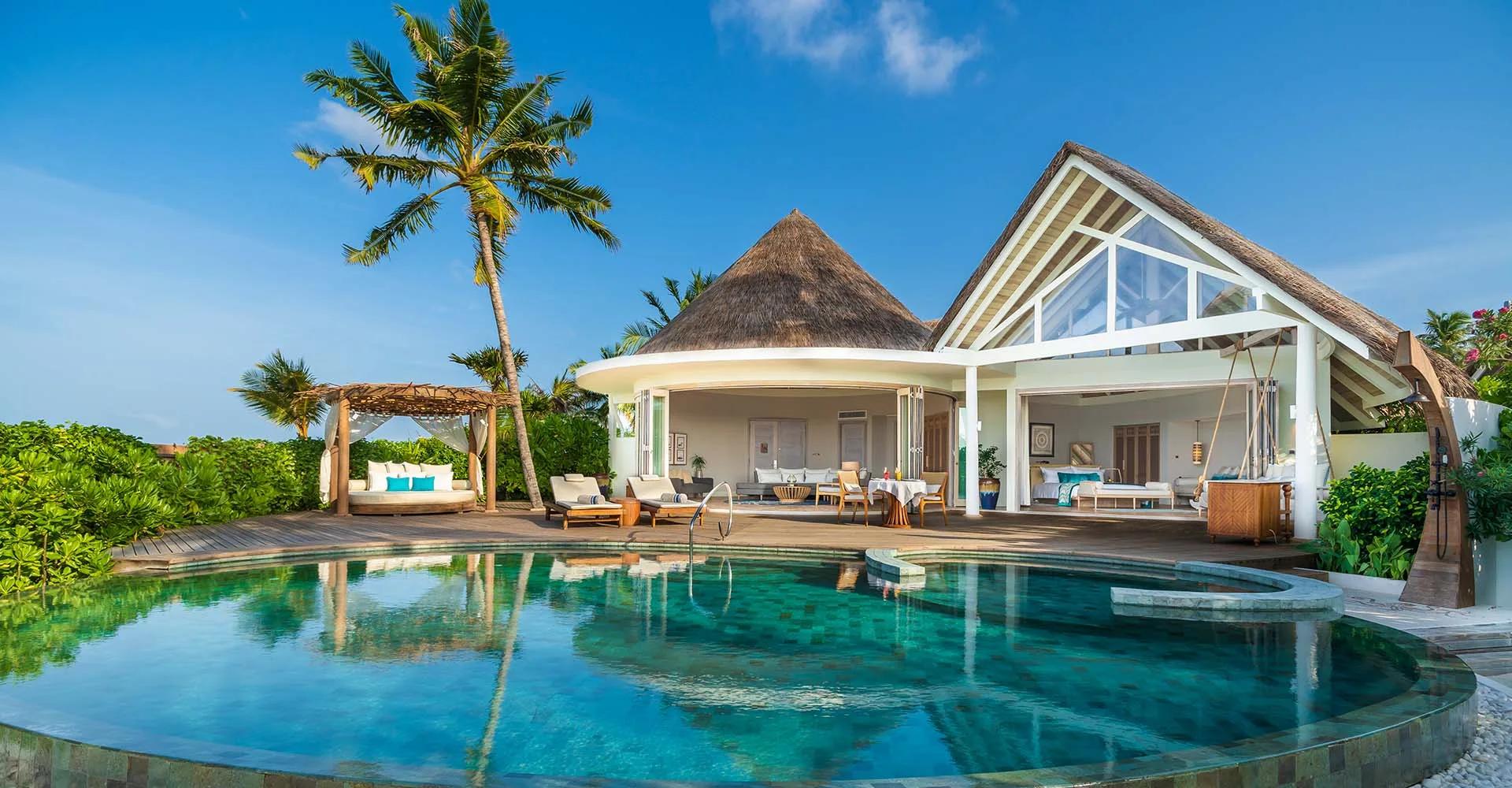 Exterior of a Beach Residence at Milaidhoo, one of two on the island.