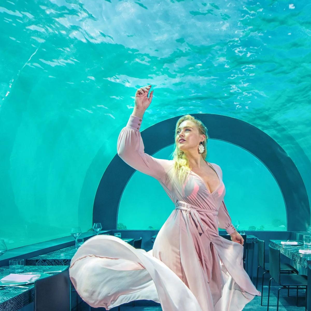 H2O by Andrea Berton, You & Me Maldives' fully submerged underwater restaurant, seating 20 guests