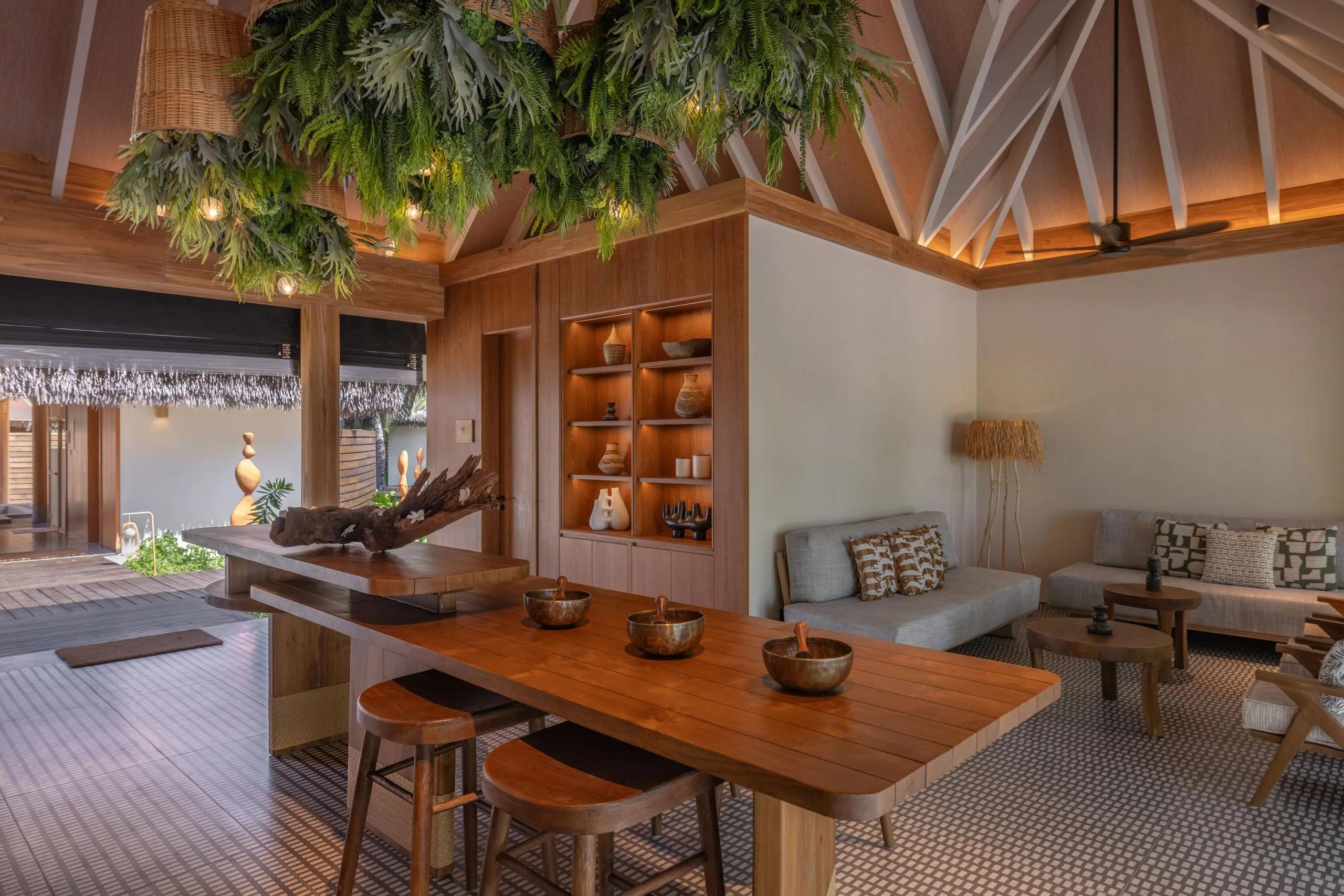 The reception area of Namm Spa at dusitD2 Feydhoo Maldives