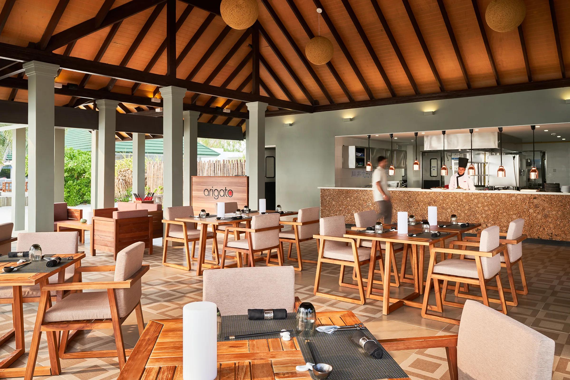 Arigato's interior at Siyam World, the resort's Japanese restaurant