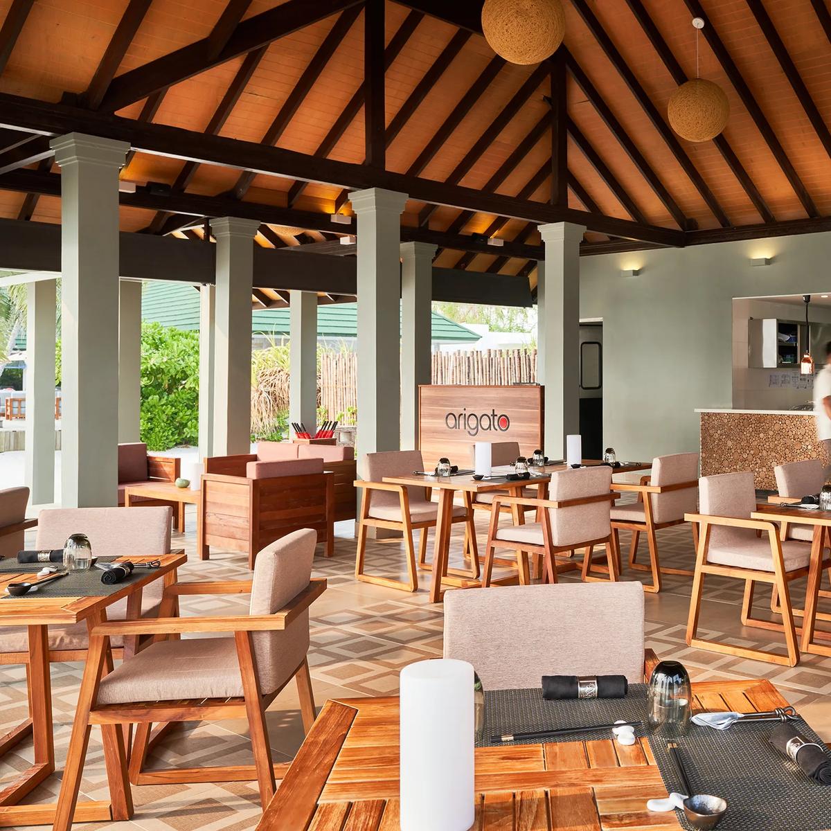 Arigato's interior at Siyam World, the resort's Japanese restaurant