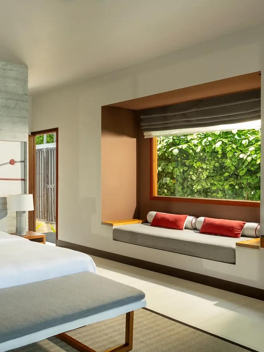 The private plunge pool of a Beach Villa with Pool, viewed from the covered terrace — the closest published photograph, since Beach Villa with Garden Pool has no dedicated image in the resort's materials